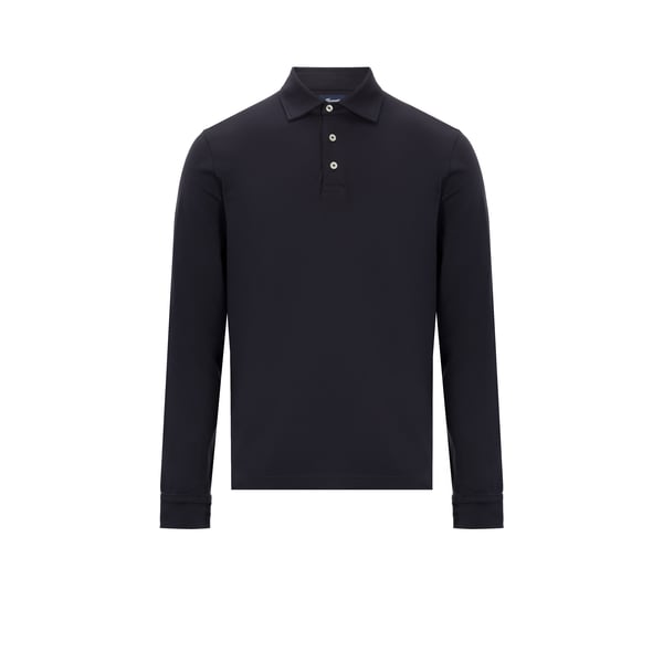 Façonnable Long-sleeved Polo Shirt In Blue