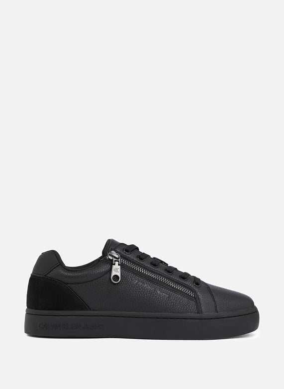 Mens black trainers with zip on sale