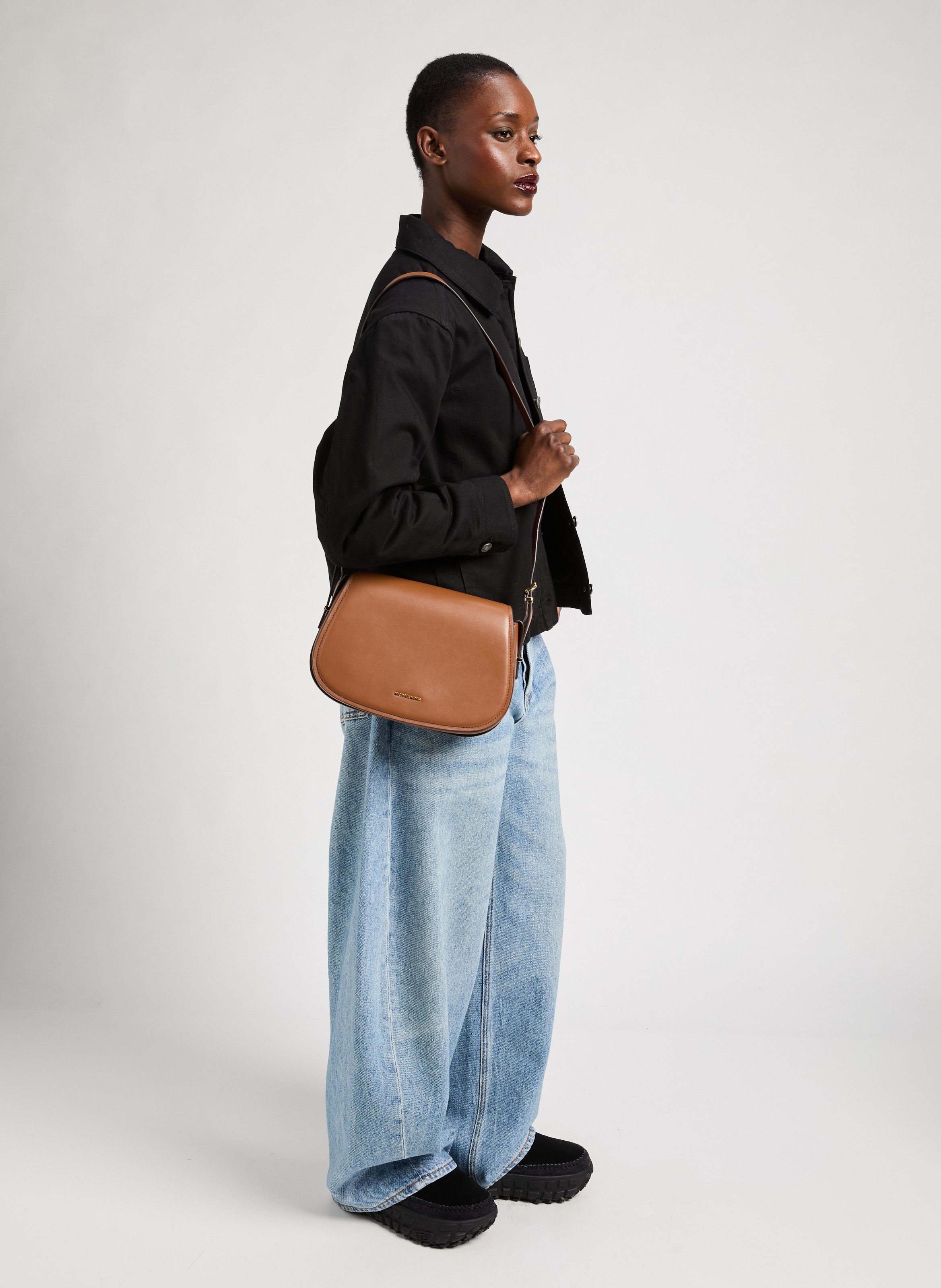 Sac à bandoulière Lydia en cuir MICHAEL KORS Marron