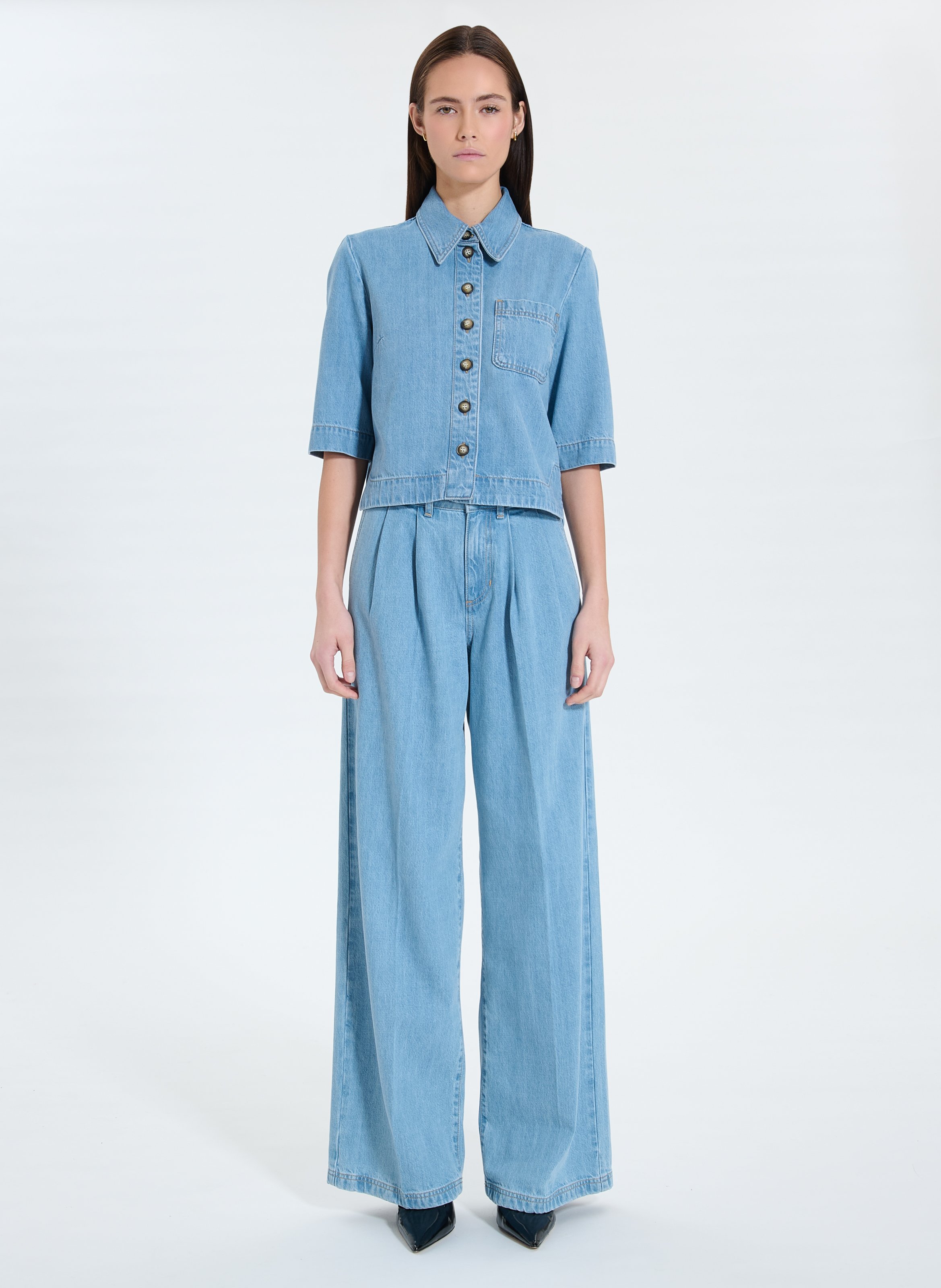 Chemise bleu ciel droite - celina ZAPA Bleu