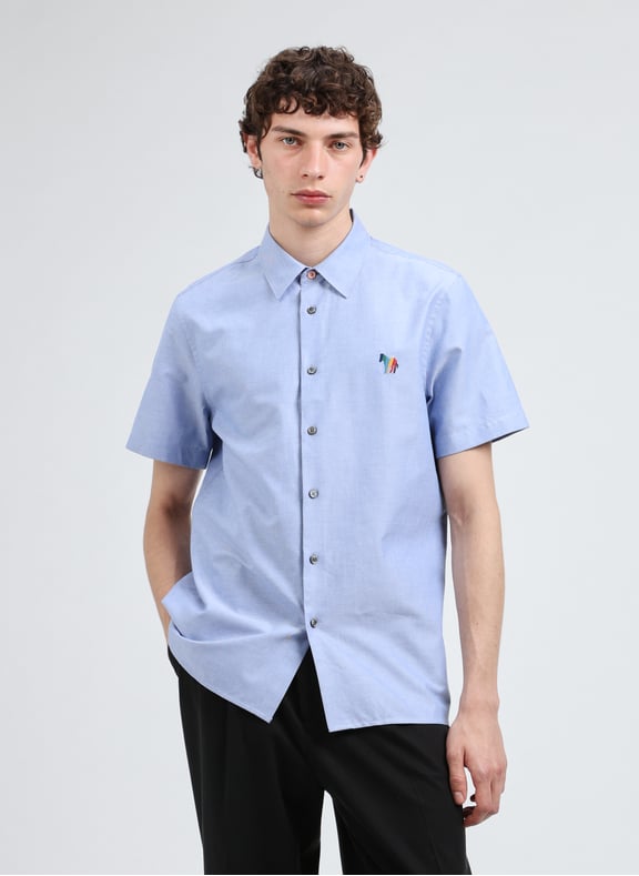 Short-sleeved organic cotton shirt Blue by PAUL SMITH PAUL SMITH Short-sleeved organic cotton shirt Blue