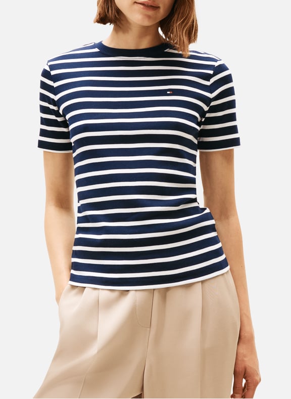 Striped cotton T-Shirt Blue by TOMMY HILFIGER TOMMY HILFIGER Striped cotton T-Shirt Blue