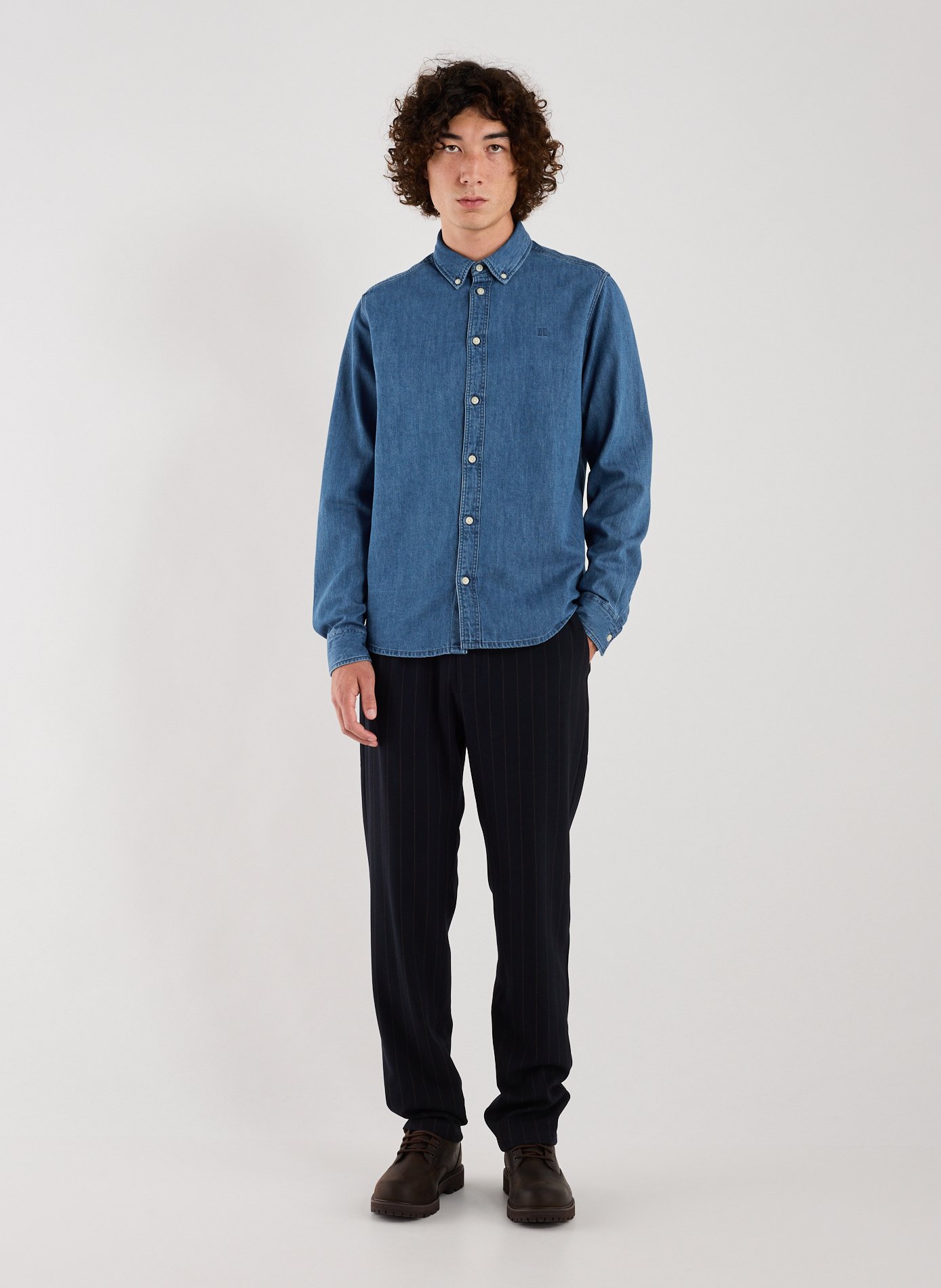 Pantalon droit rayé  LES DEUX Bleu