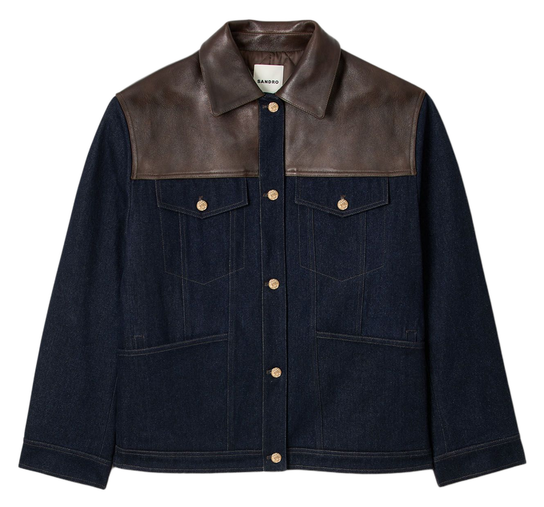 Veste en jean col classique SANDRO Bleu