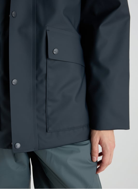 Parka droite à capuche | Bleu by RAINS Parka droite à capuche Bleu