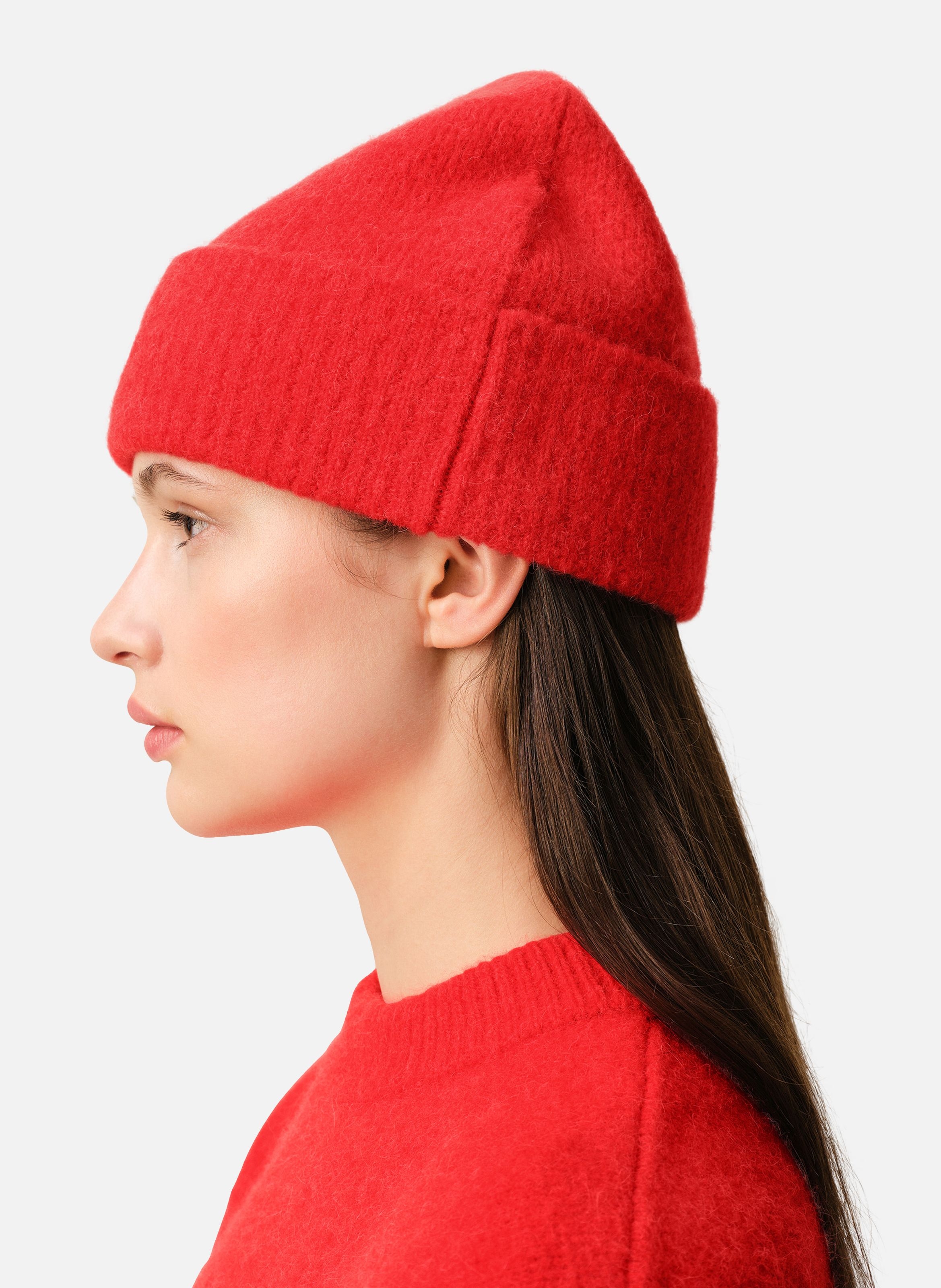 Bonnet ami de coeur en alpaga unisexe AMI PARIS Rouge