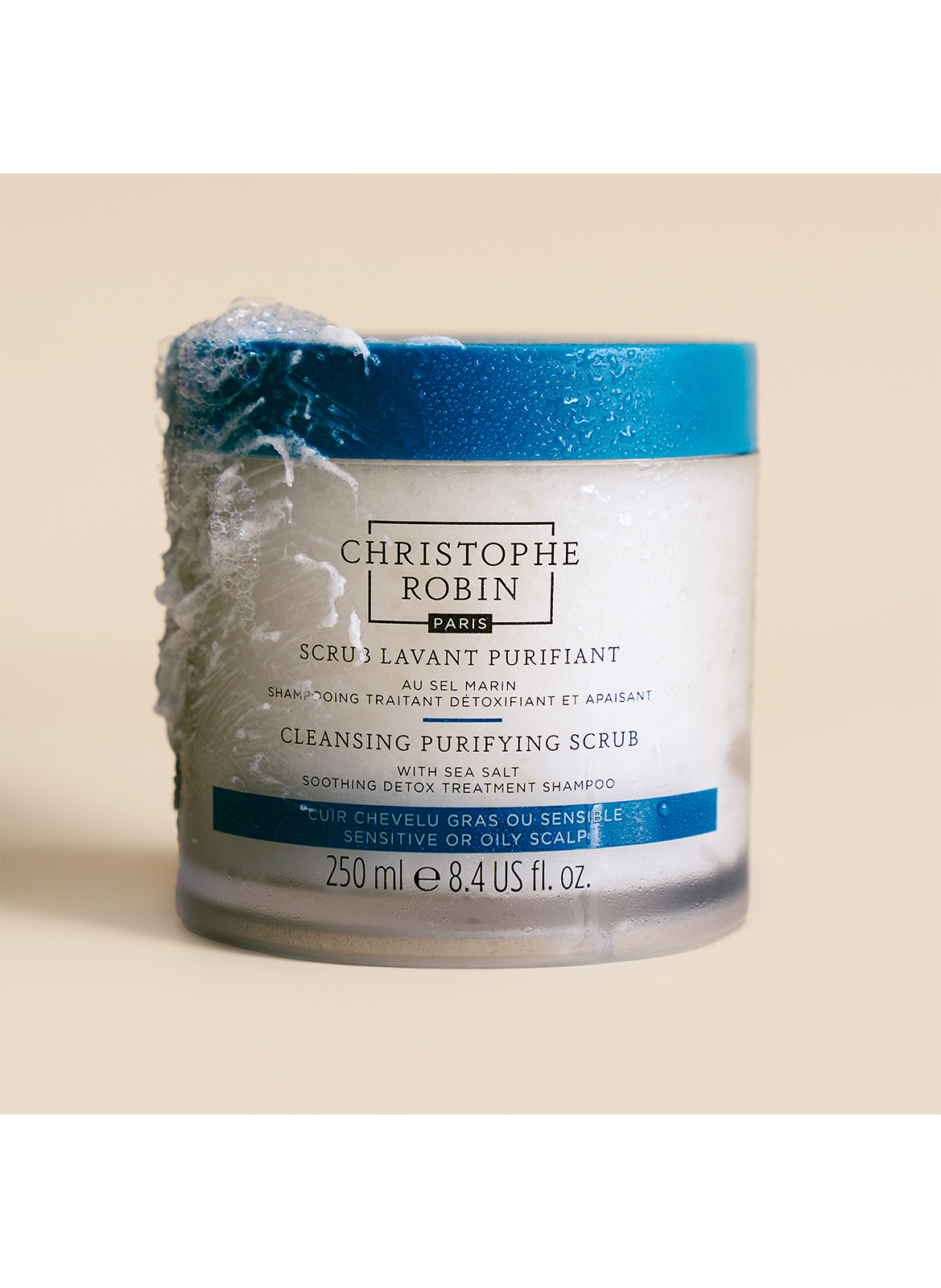 Shampoing Scrub lavant purifiant au sel marin CHRISTOPHE ROBIN No color