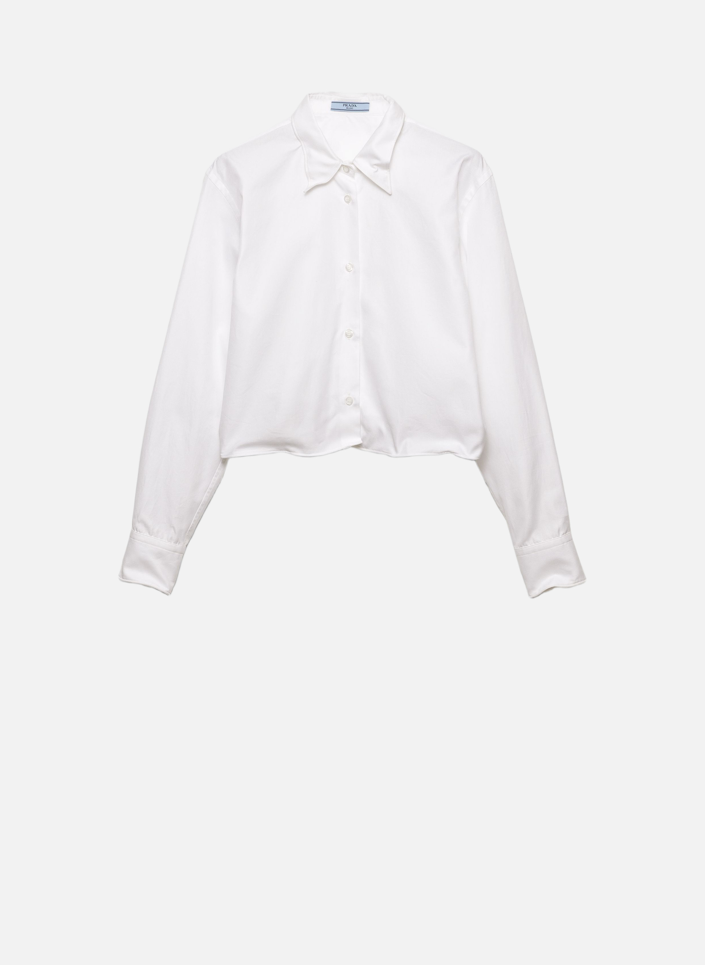 Chemise en coton malléable PRADA Blanc