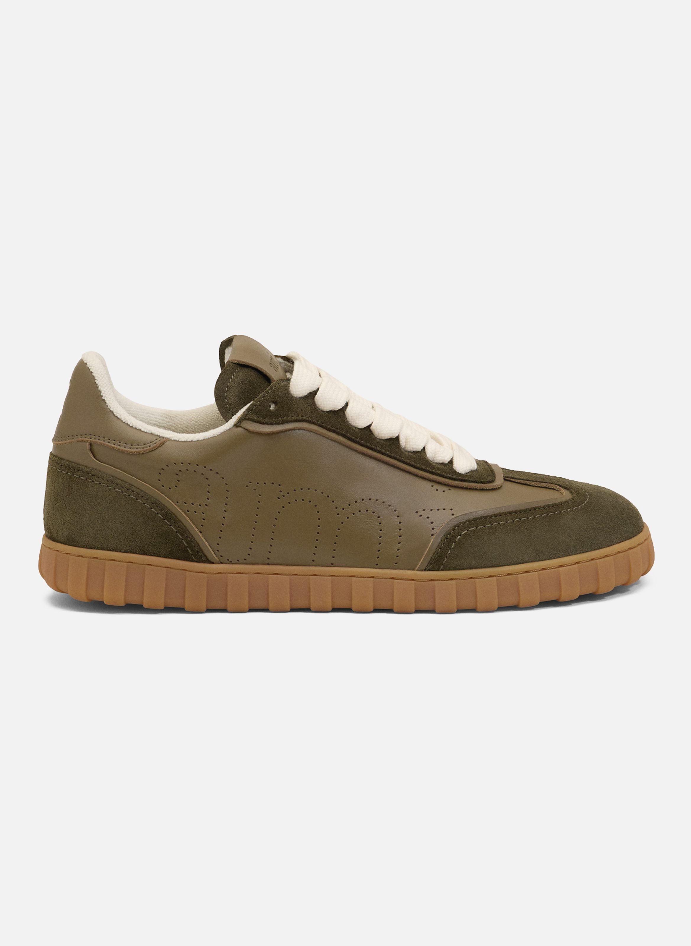 Sneakers step unisexes en cuir de vachette AMI PARIS Vert