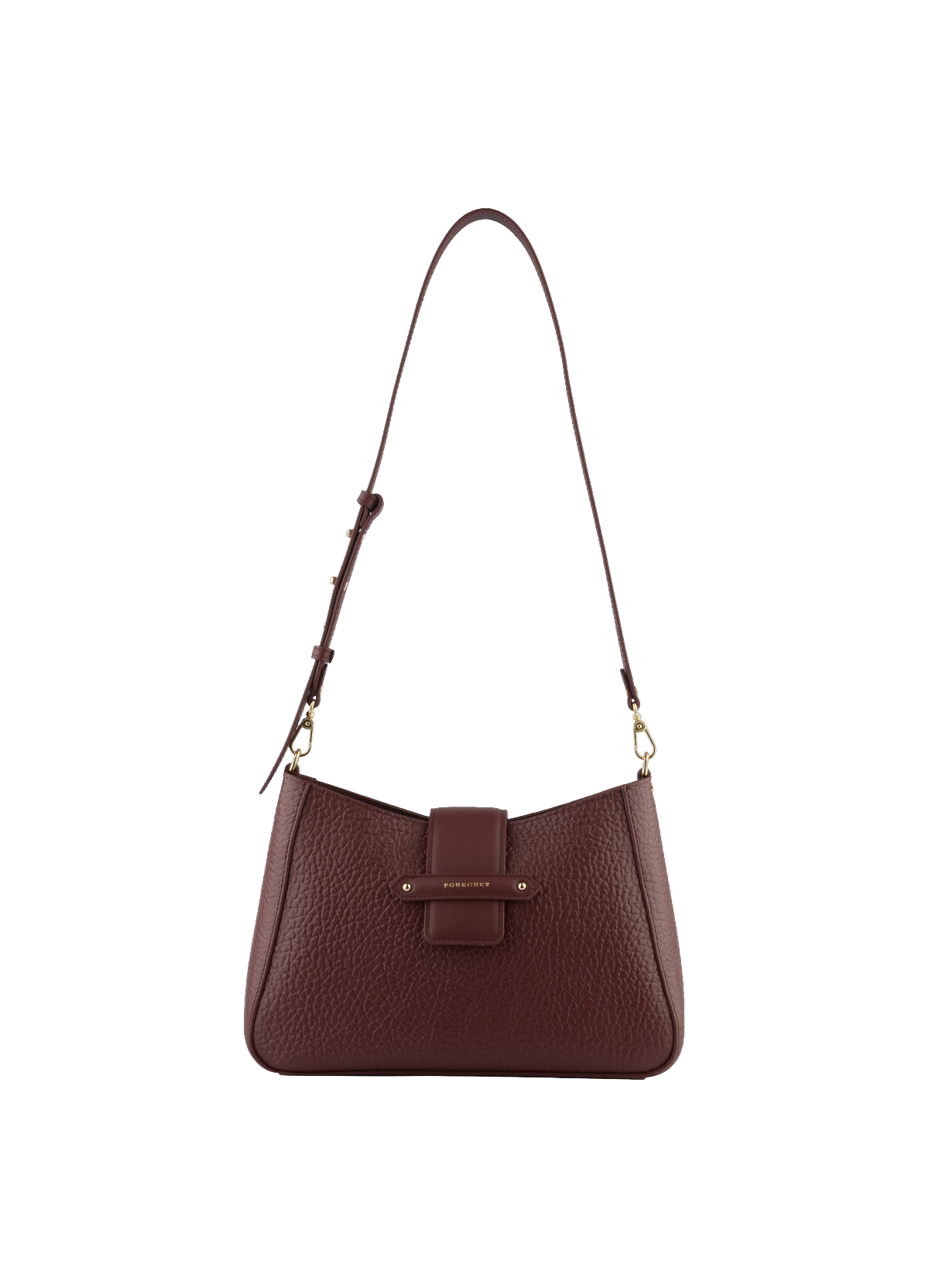 Fleuves | Sac porté épaule GM en cuir de vachette POURCHET Rouge