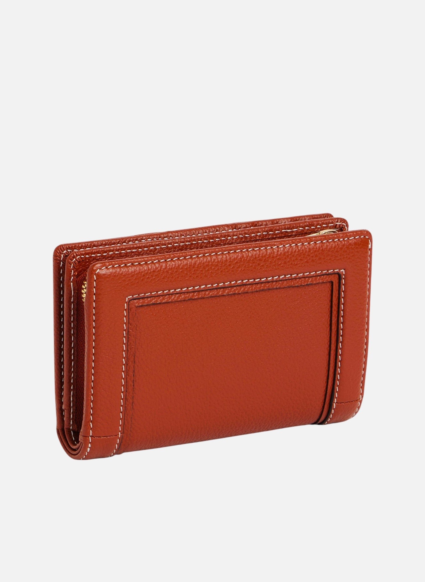 Portefeuille moyen modèle ella en cuir grainé LE TANNEUR Marron