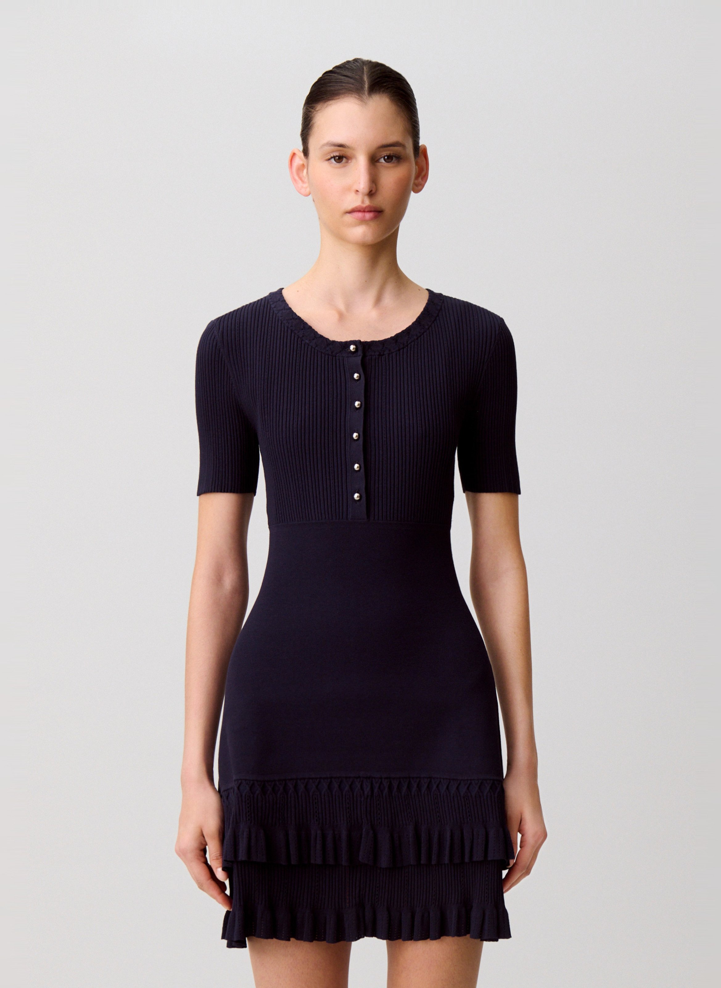 Robe courte col rond CLAUDIE PIERLOT Bleu