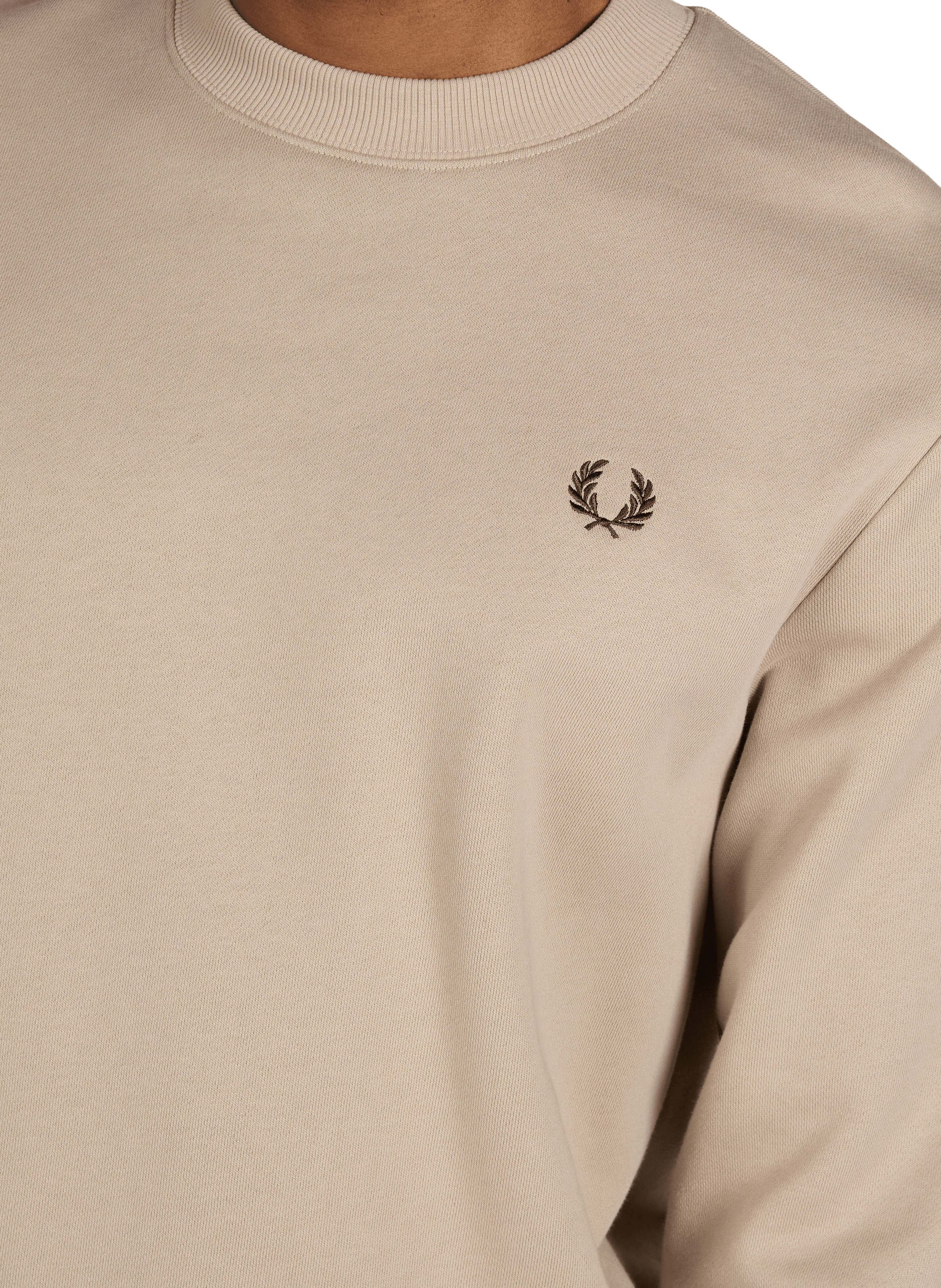 Round-neck cotton sweatshirt FRED PERRY Beige