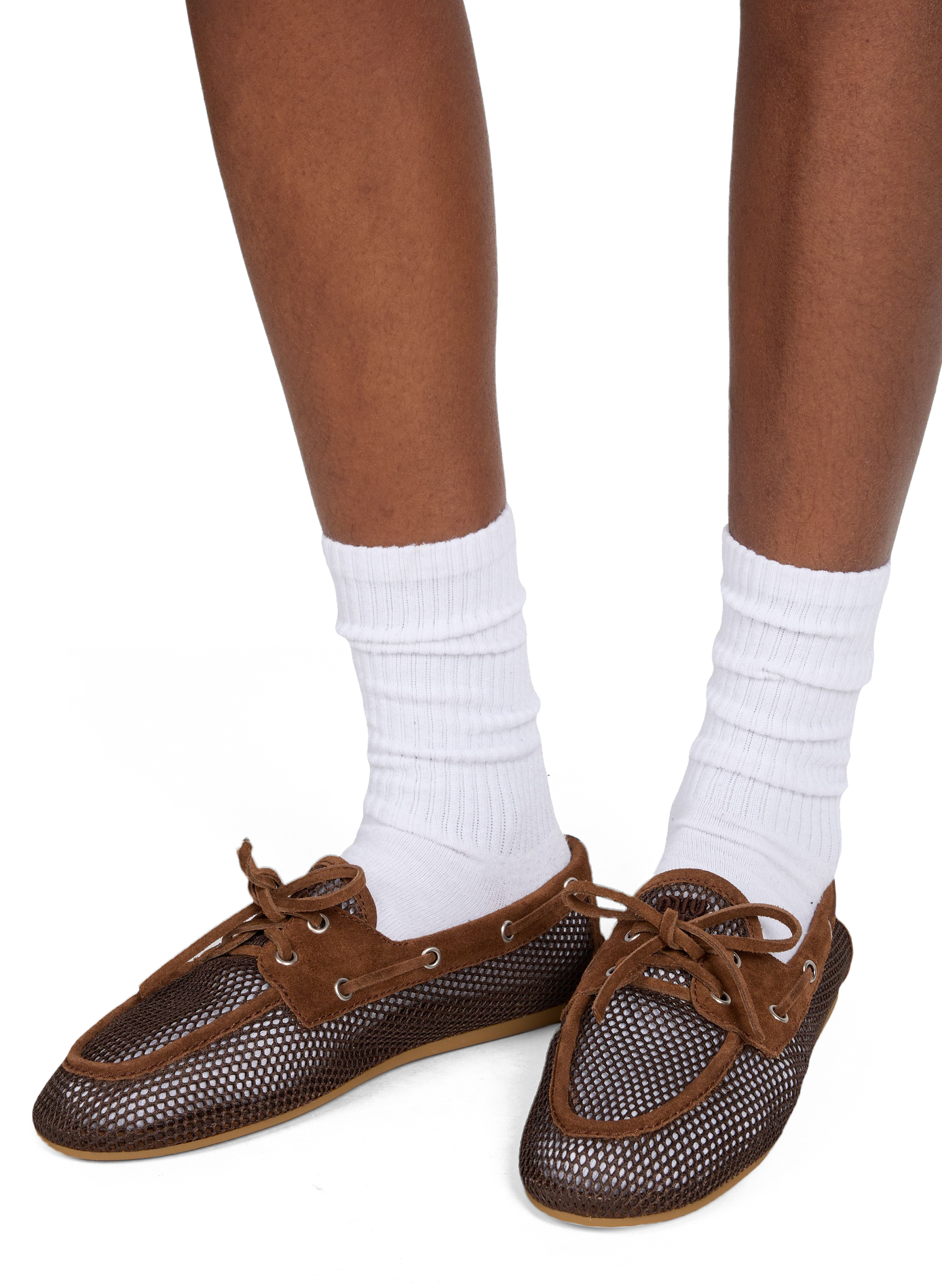 Cutout leather moccasins MIU MIU Brown