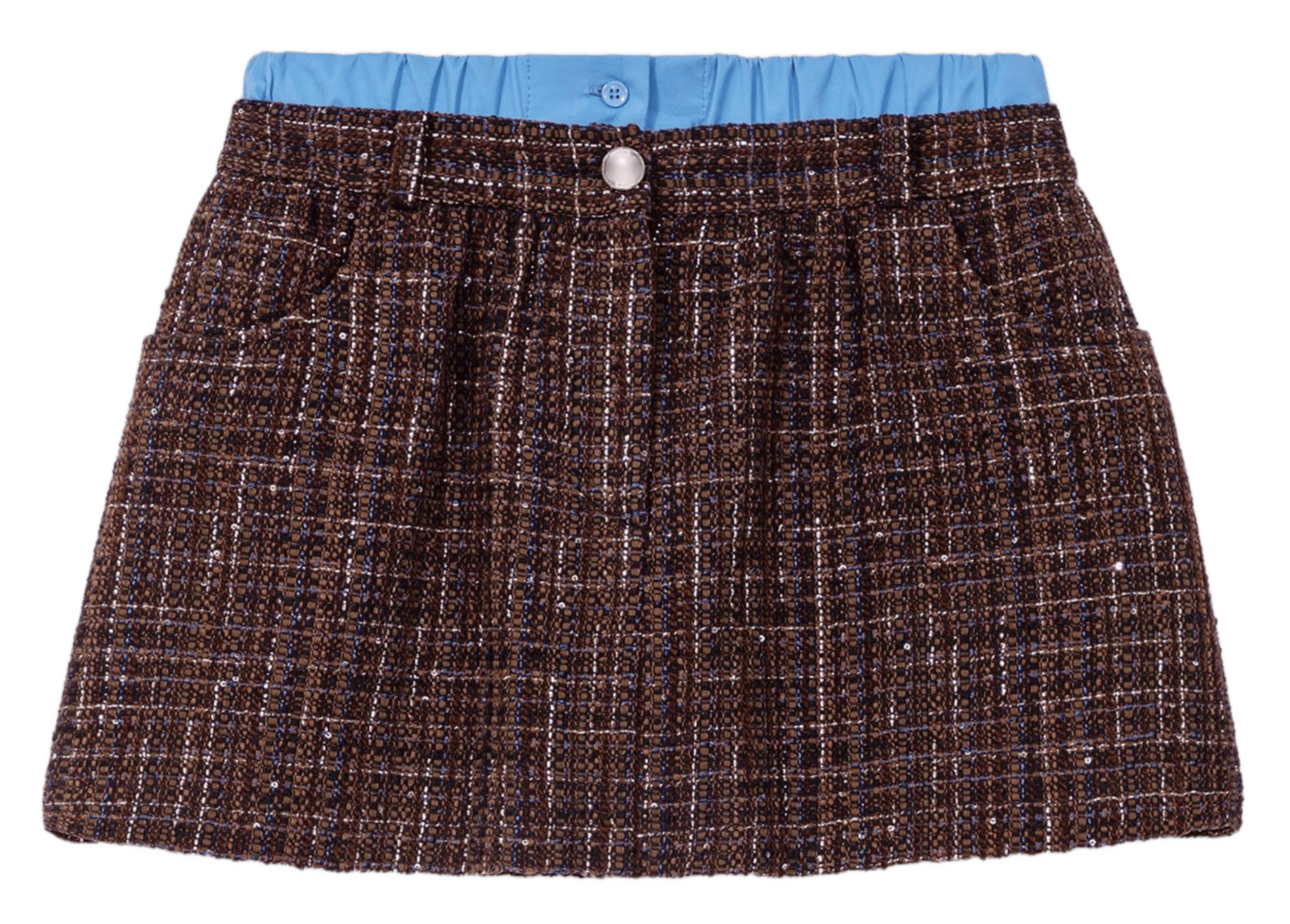 Short droite en tweed MAJE Marron