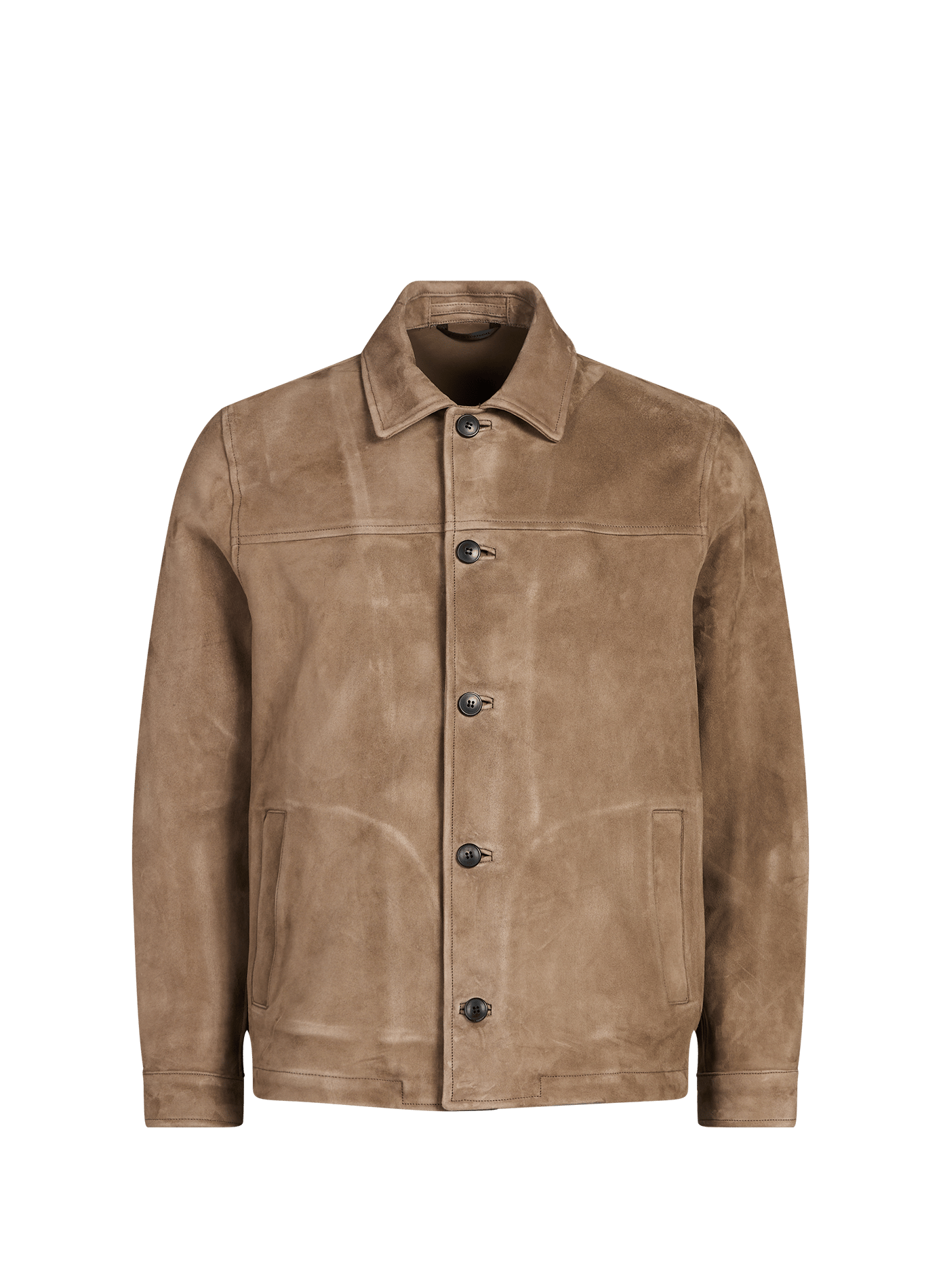 Veste droite en cuir de vache SUNSPEL Marron