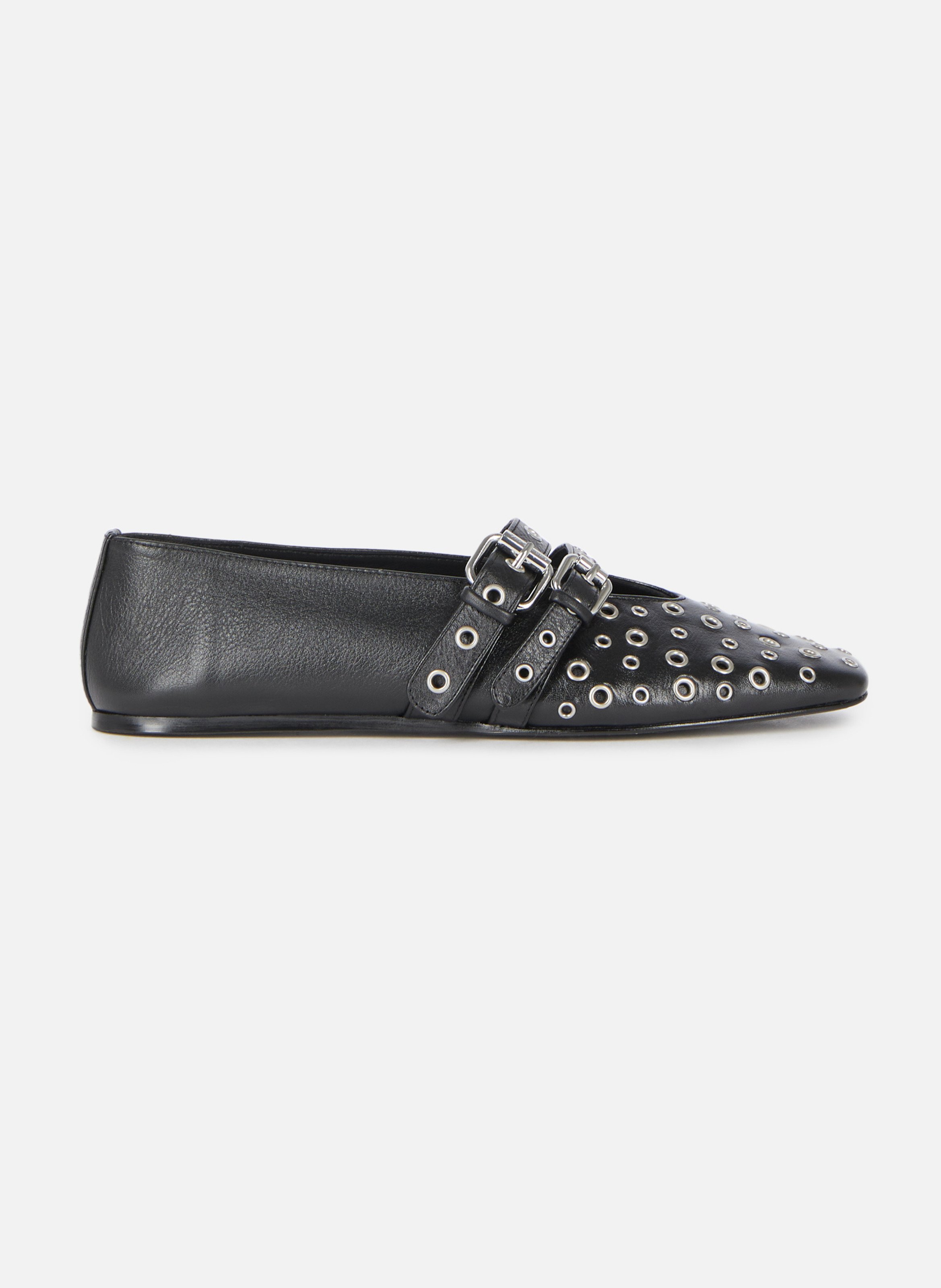 Ballerine avec studs en cuir THE KOOPLES Noir