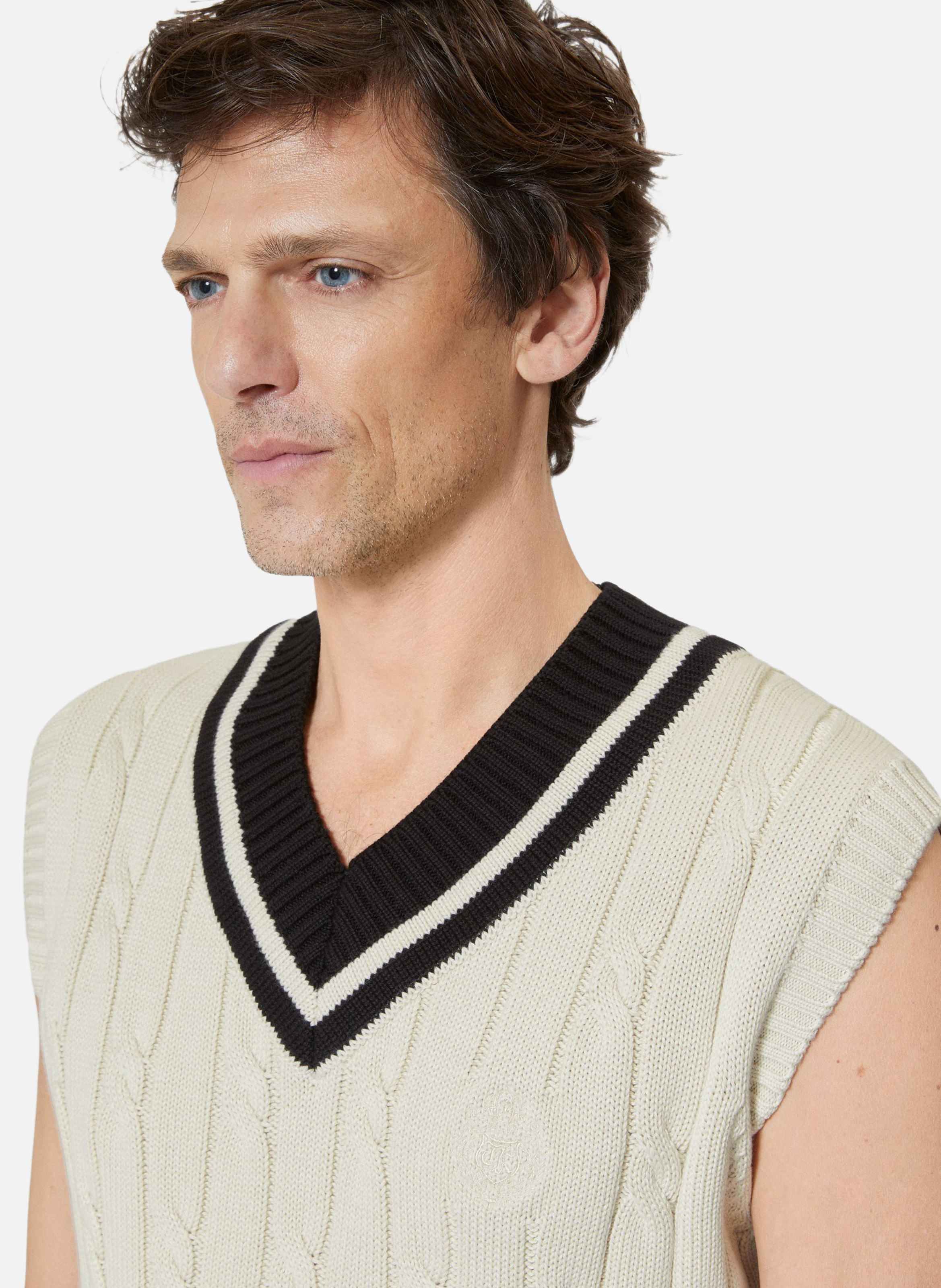 Pull sans manches à torsades THE KOOPLES Noir