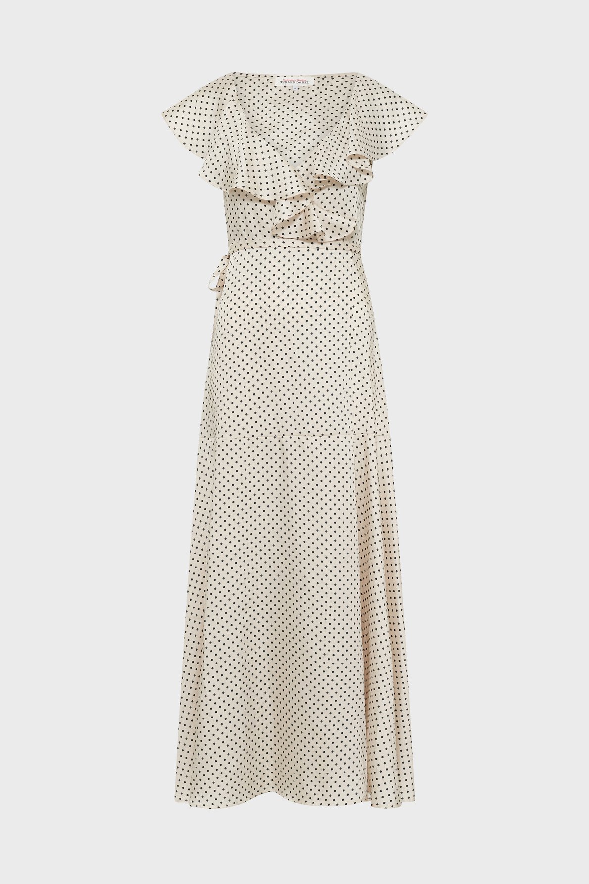 Robe longue portefeuille à pois - rika GERARD DAREL Beige