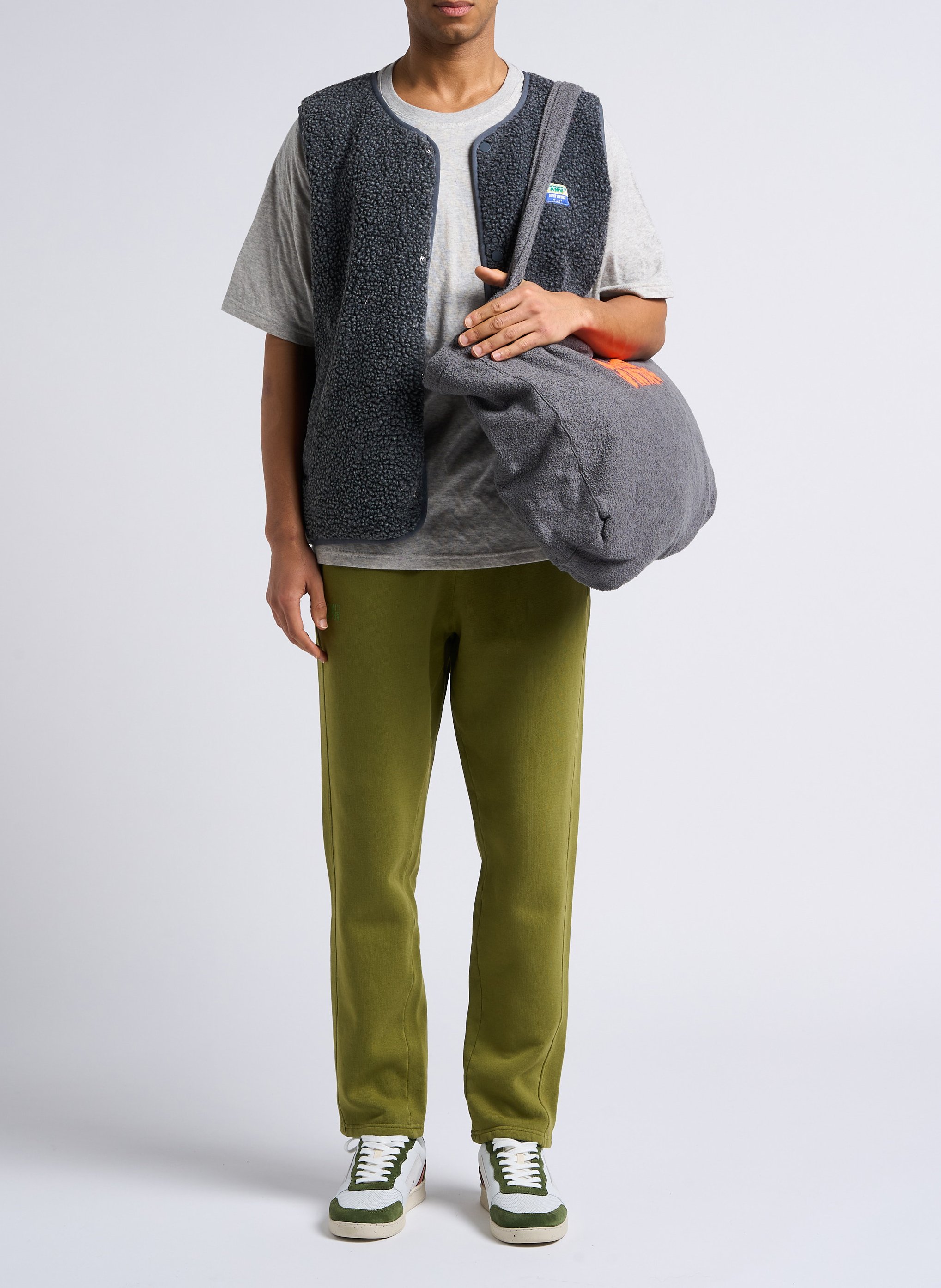 Veste col rond en sherpa hoktown AMERICAN VINTAGE Gris