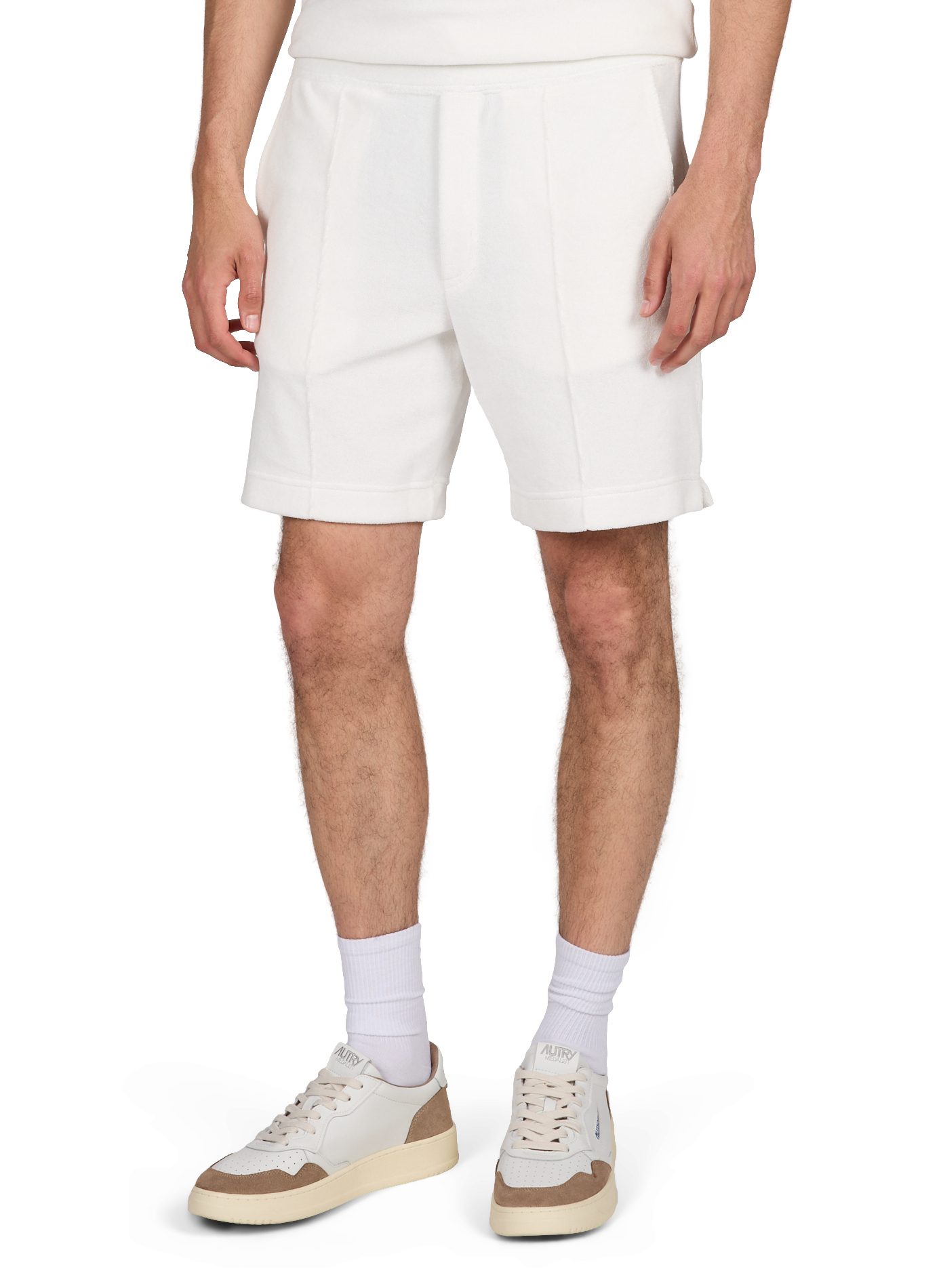 Short éponge en coton mélangé AURELIEN Blanc