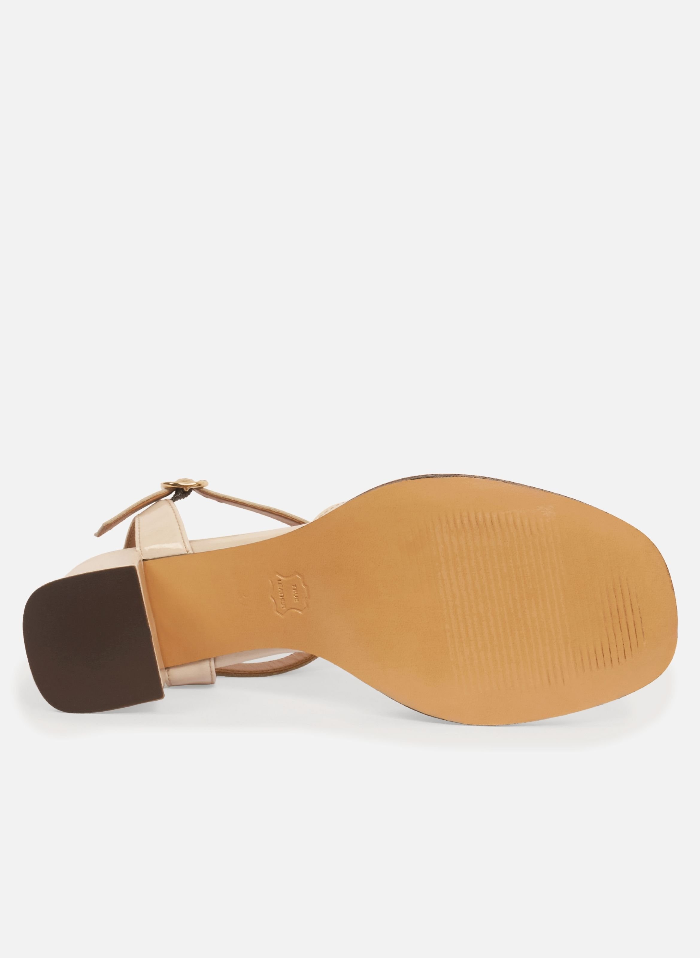 Sandales talon anouk cuir vernis JULES & JENN Beige