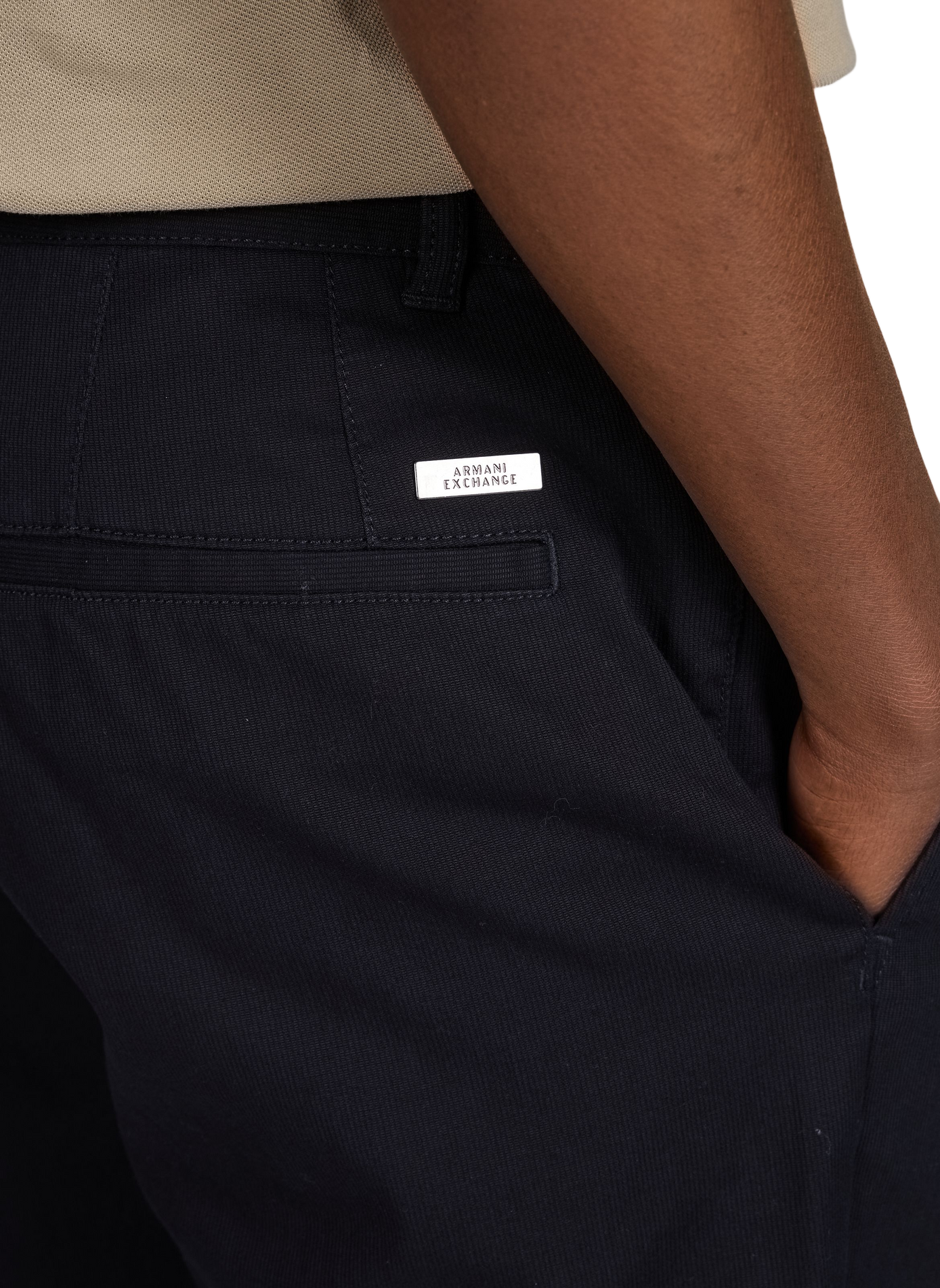 Pantalon regular en coton côtelé mélangé ARMANI EXCHANGE Bleu