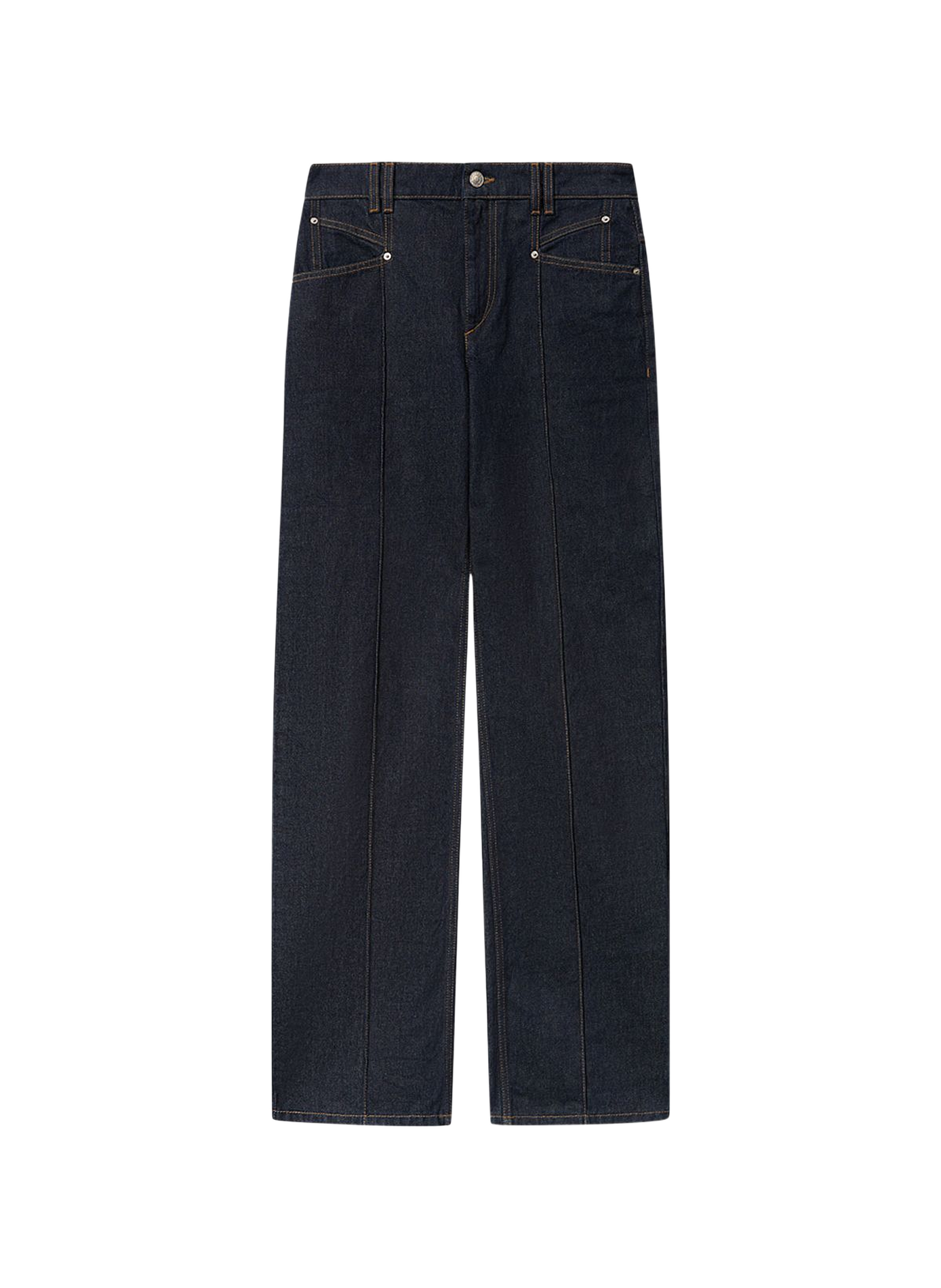 Straight Leg Drolane Jeans in Cotton Denim DROLANE Foncé nuit
