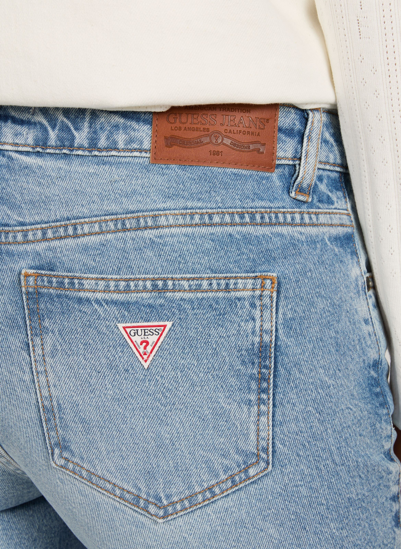 Bootcut jeans in mixed cotton GUESS Blue