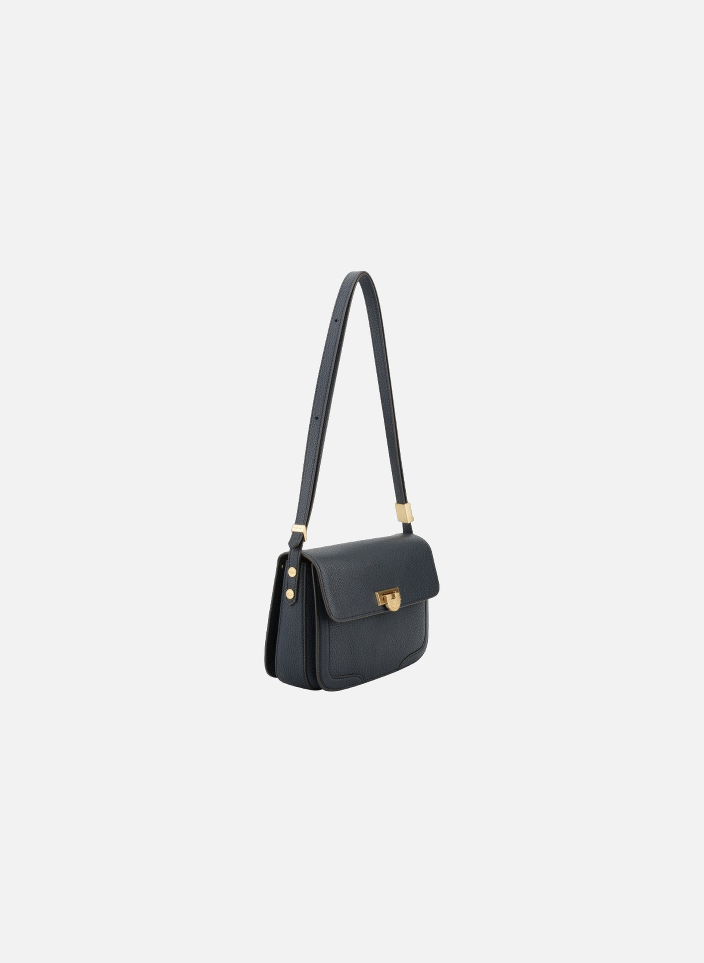 Auteuil | sac porté travers gm en cuir de vachette POURCHET Bleu
