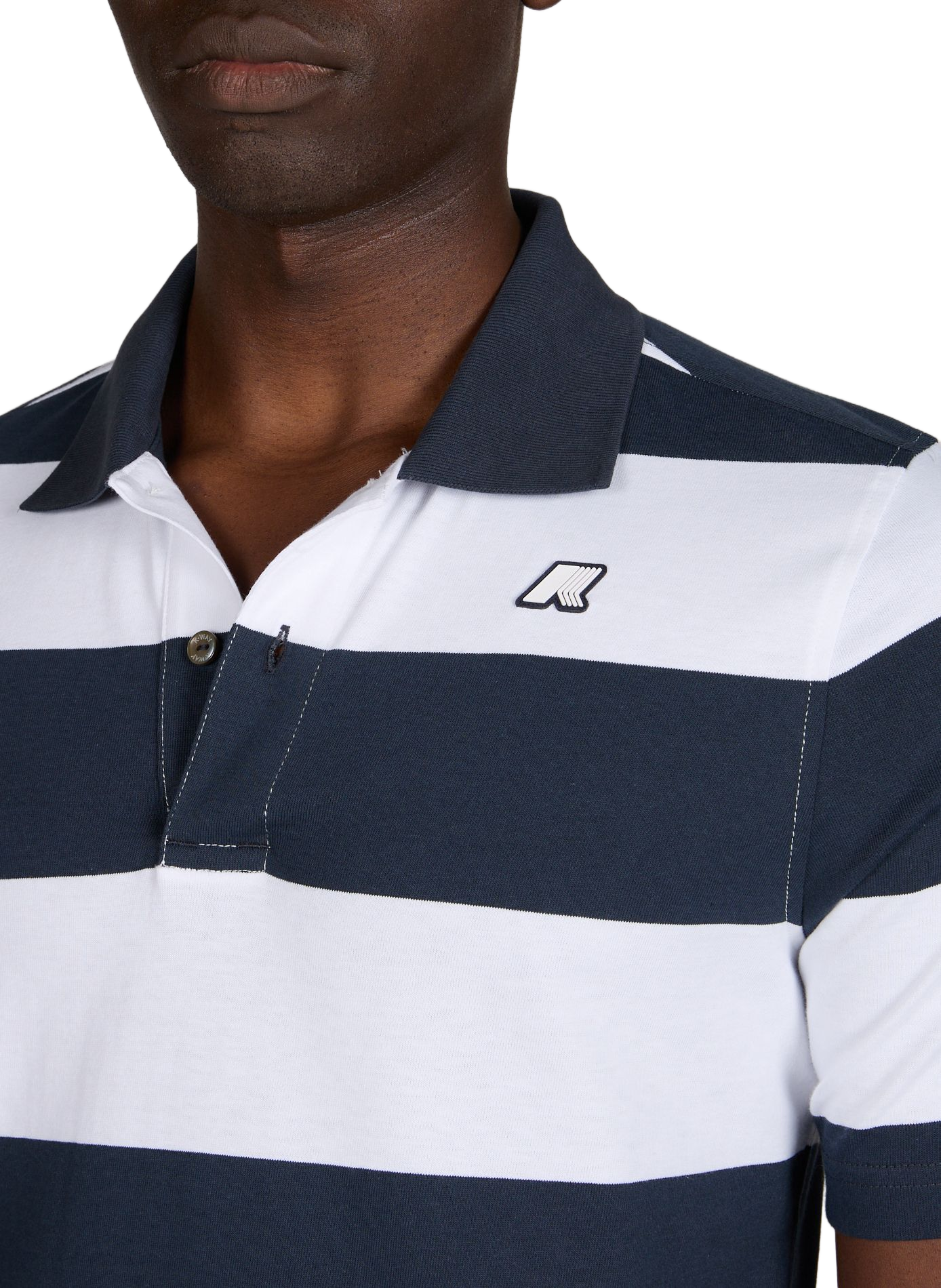 Polo à rayures en coton K-WAY Bleu
