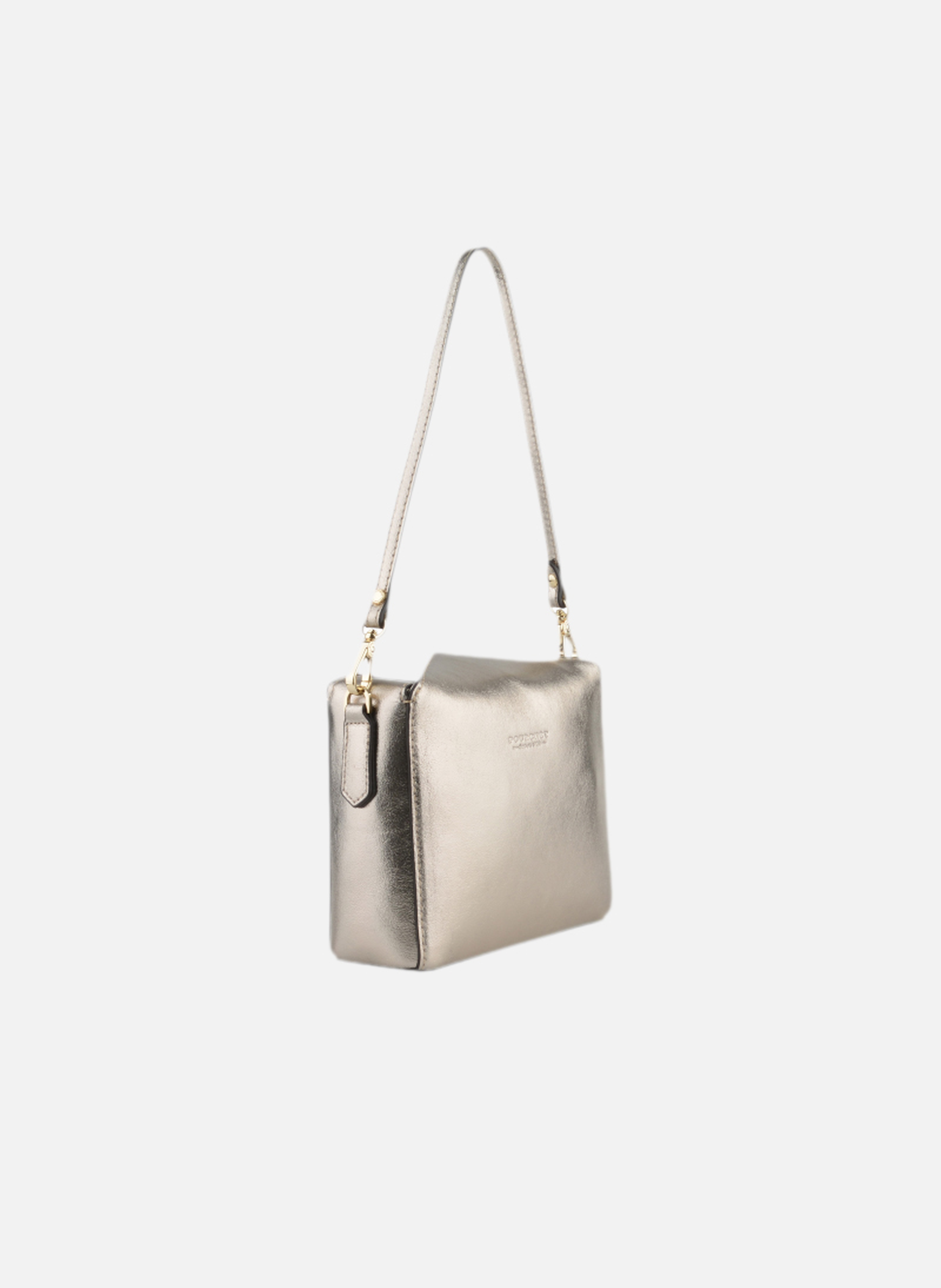 Cassetta metallic | sac porté crossbody en cuir de vachette POURCHET Doré