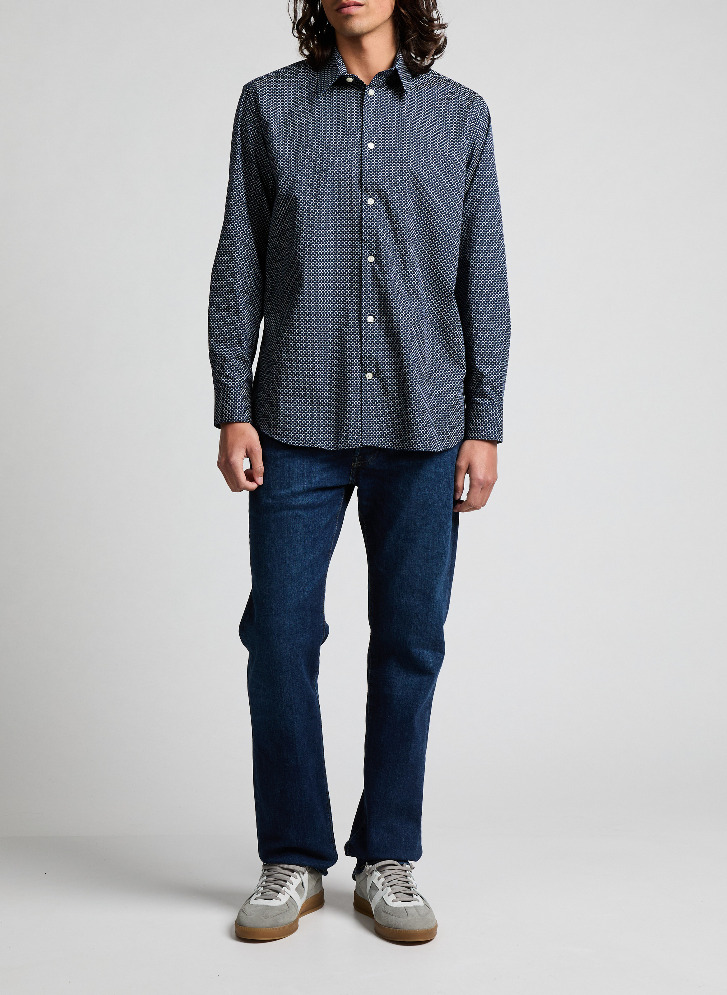 Straight shirt with Fasseti pattern AU PRINTEMPS PARIS Blue