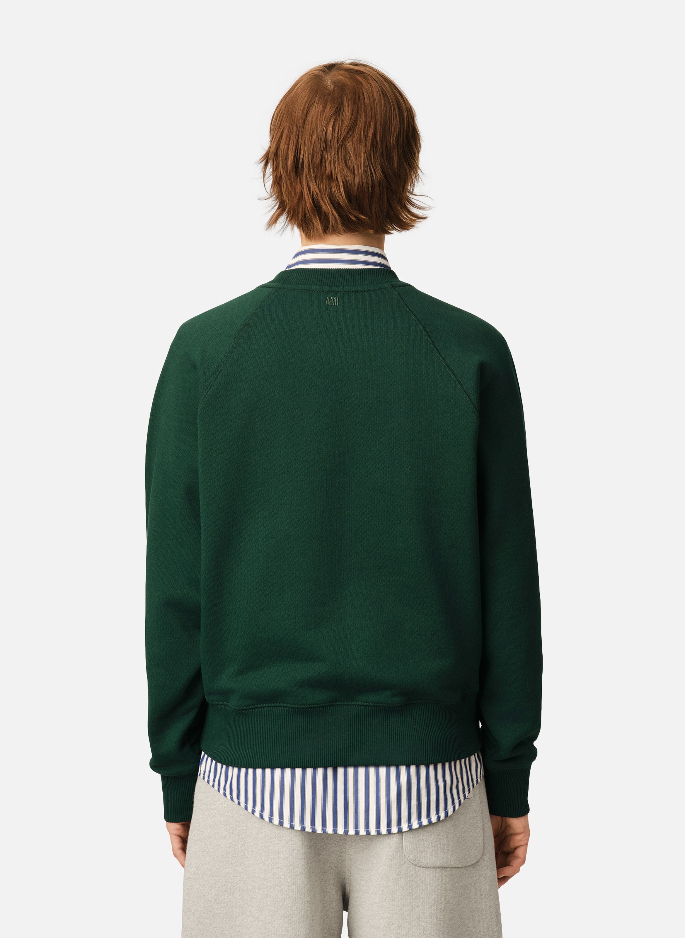 Sweatshirt unisexe en coton "don't forget to love" AMI PARIS Vert