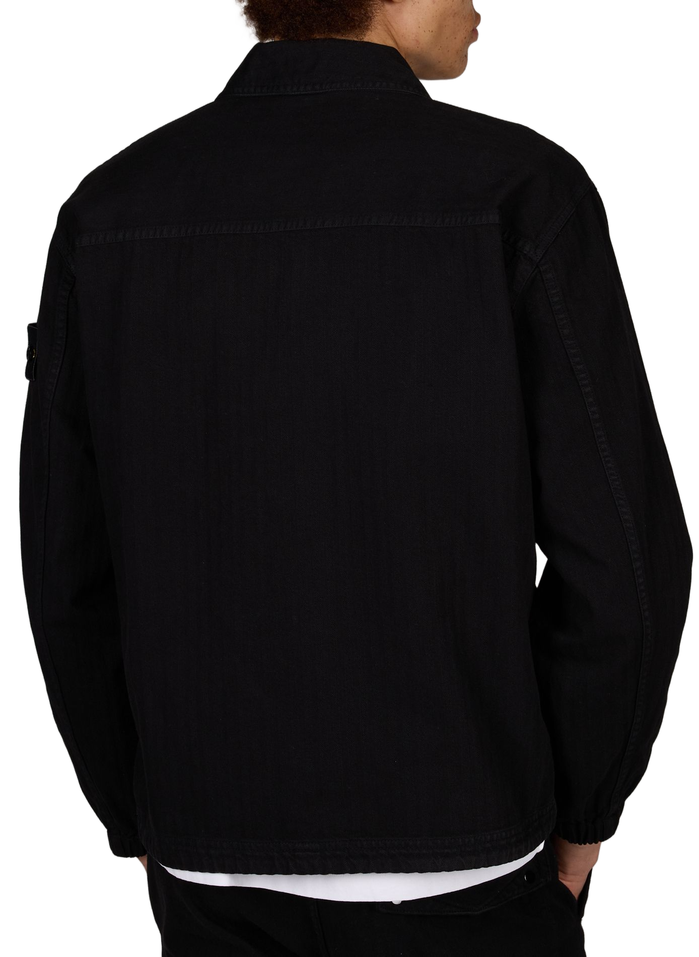 Geknöpfte Baumwolljacke STONE ISLAND Schwarz