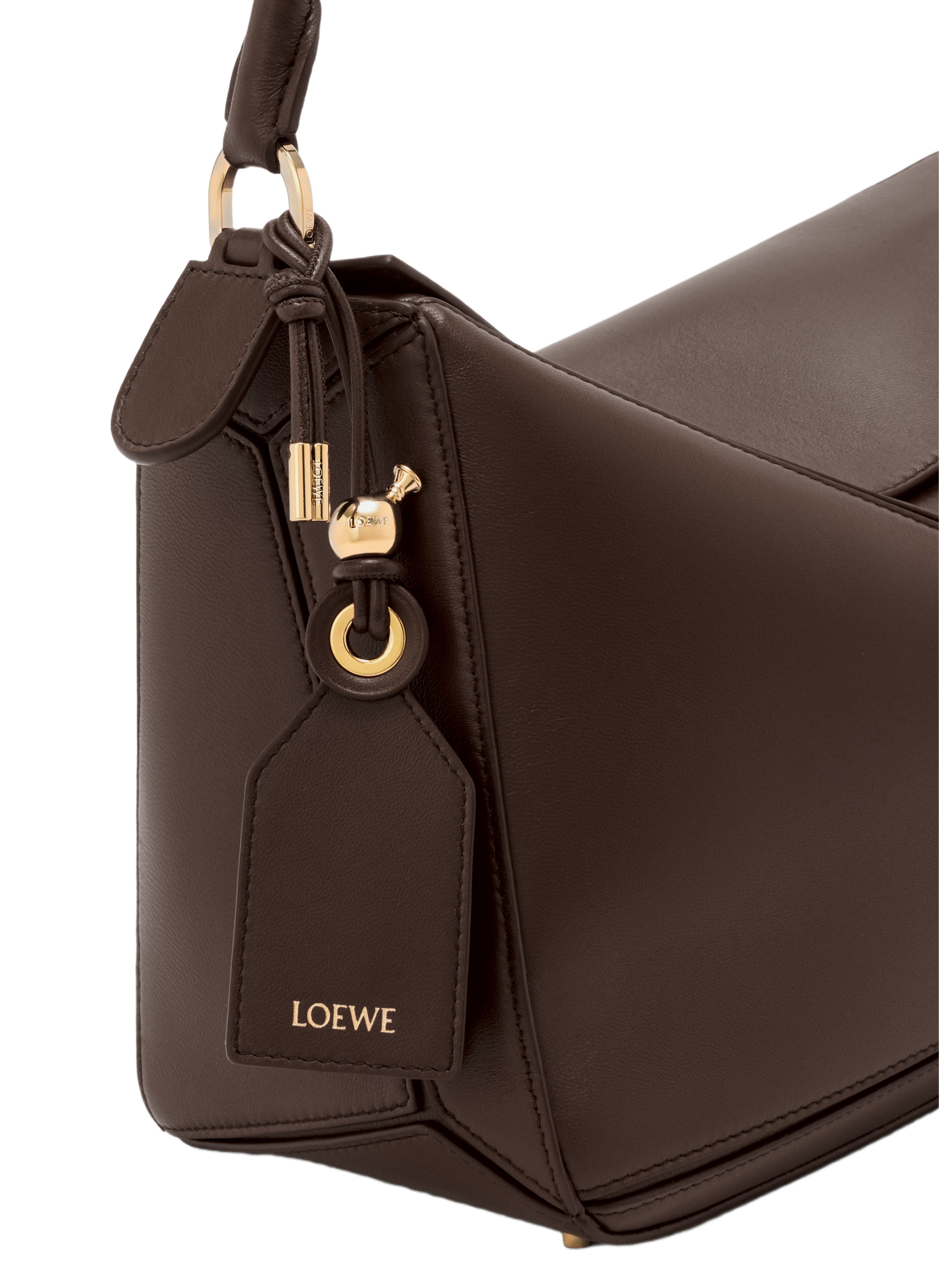 Mittleres Featherlight Puzzle-Tasche aus Lammnappaleder LOEWE Braun