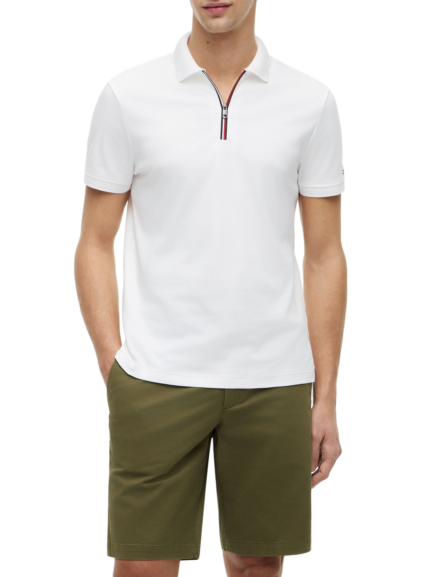 Katoenen polo | Wit TOMMY HILFIGER Heren