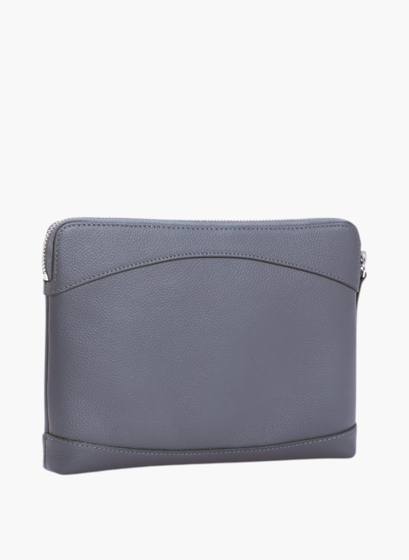 Pochette zippée en cuir grainé LE TANNEUR Bleu