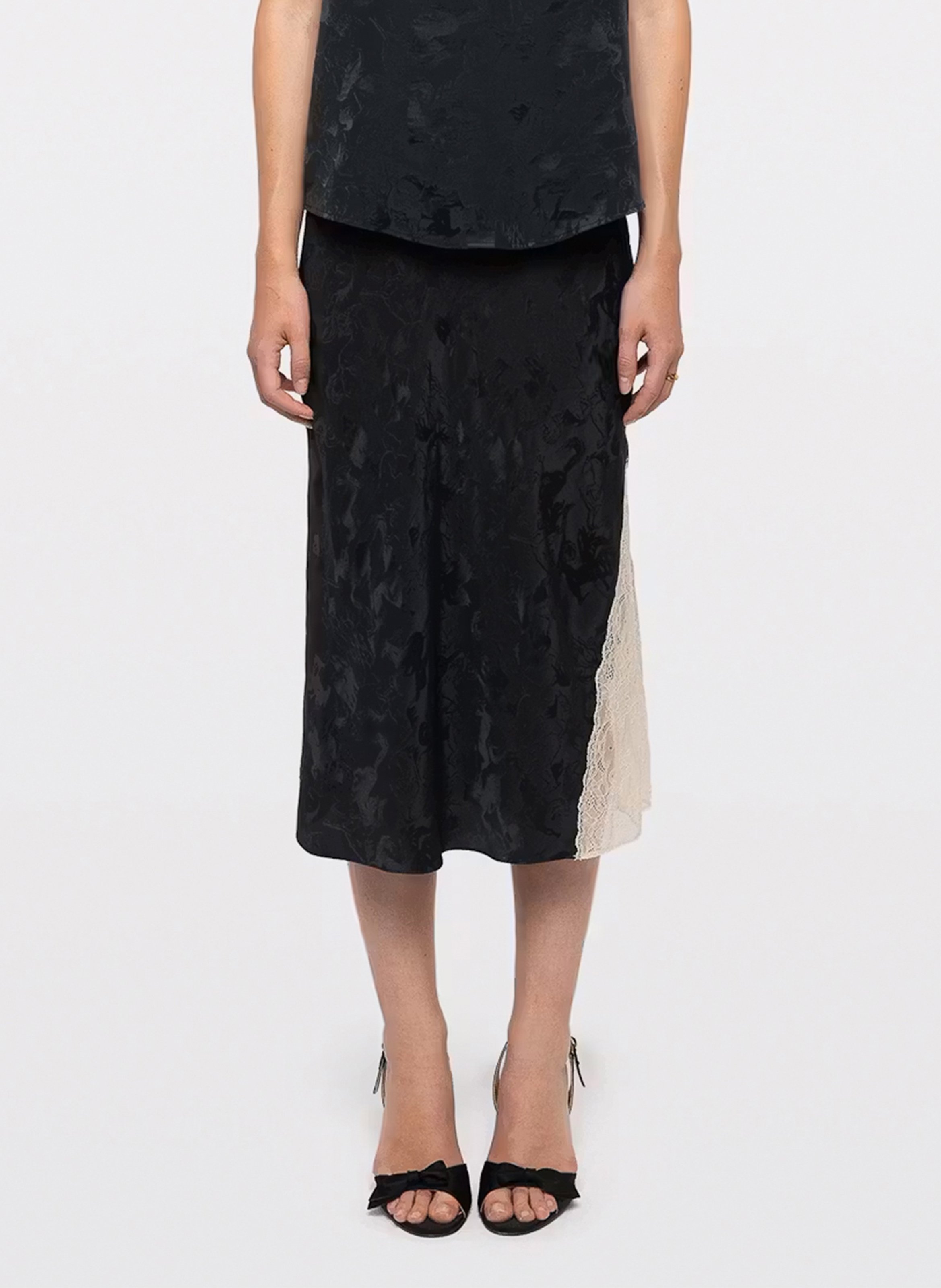 Lange zijden rok met jayla-print ZADIG&VOLTAIRE Groen