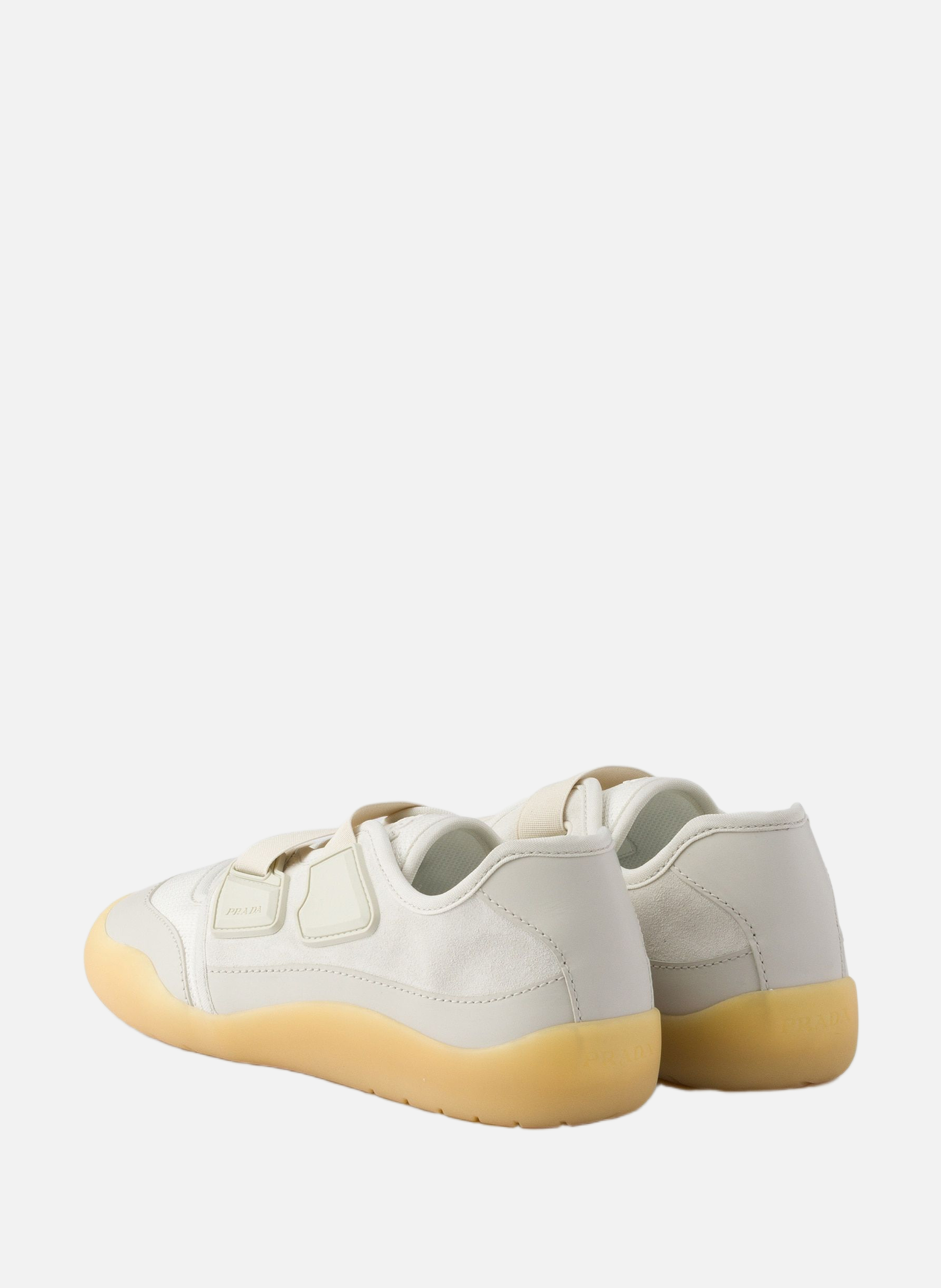 Sneakers speedrock en mesh technique et cuir PRADA Gris