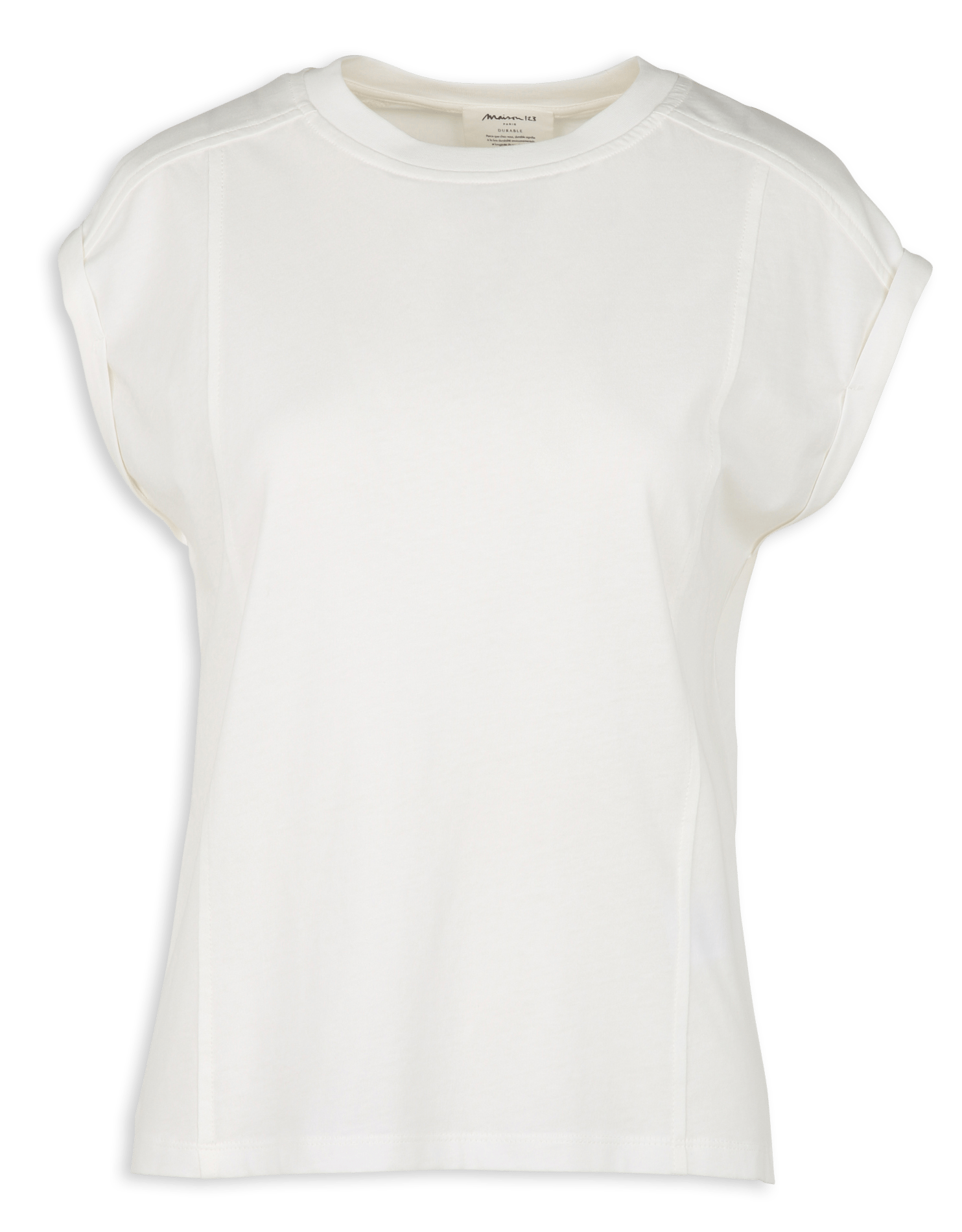 Tee-shirt ample col rond en coton timeo MAISON 123 Blanc