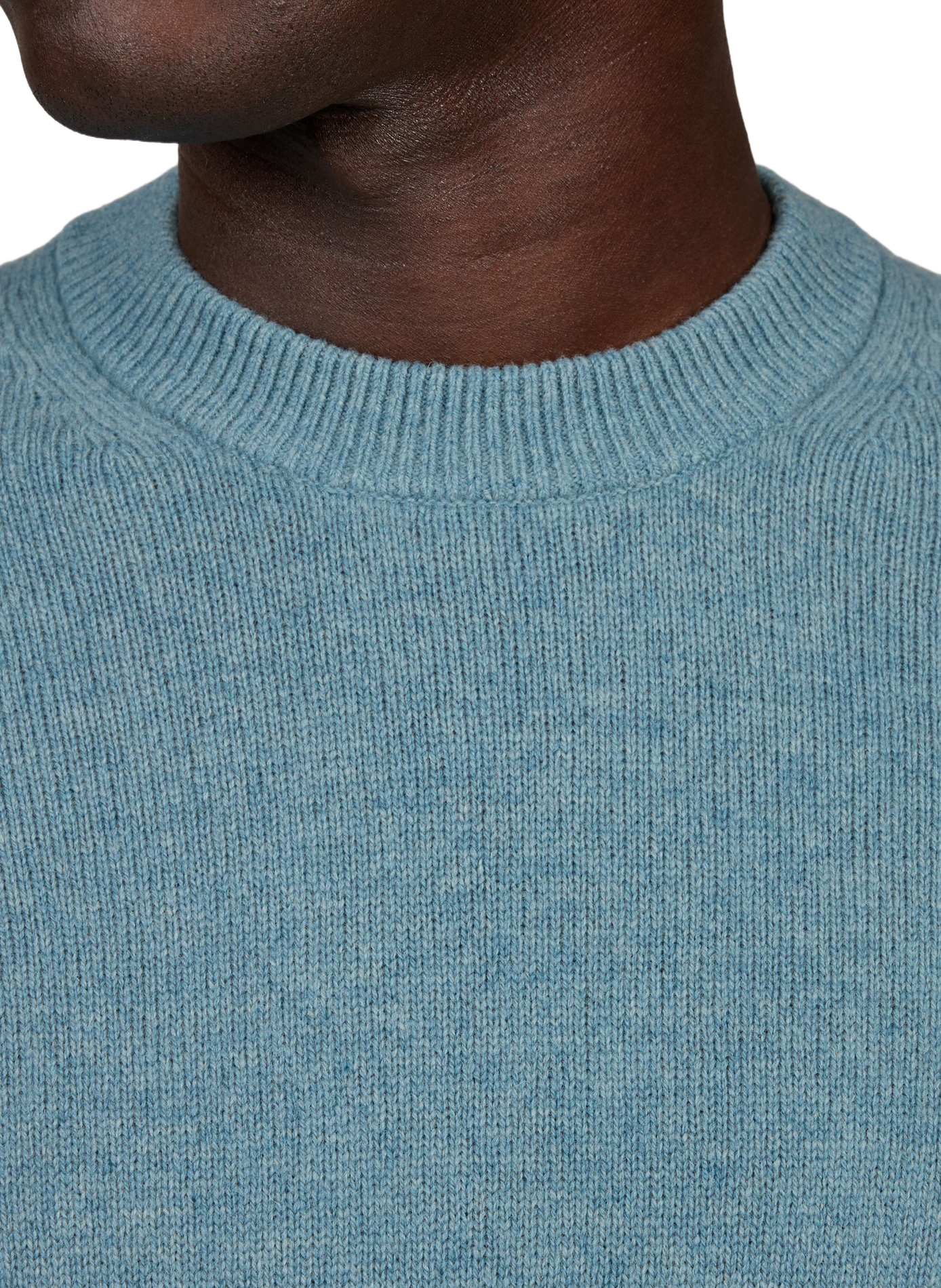 Pull droit en laine mérinos | Bleu SAMSOE SAMSOE Homme