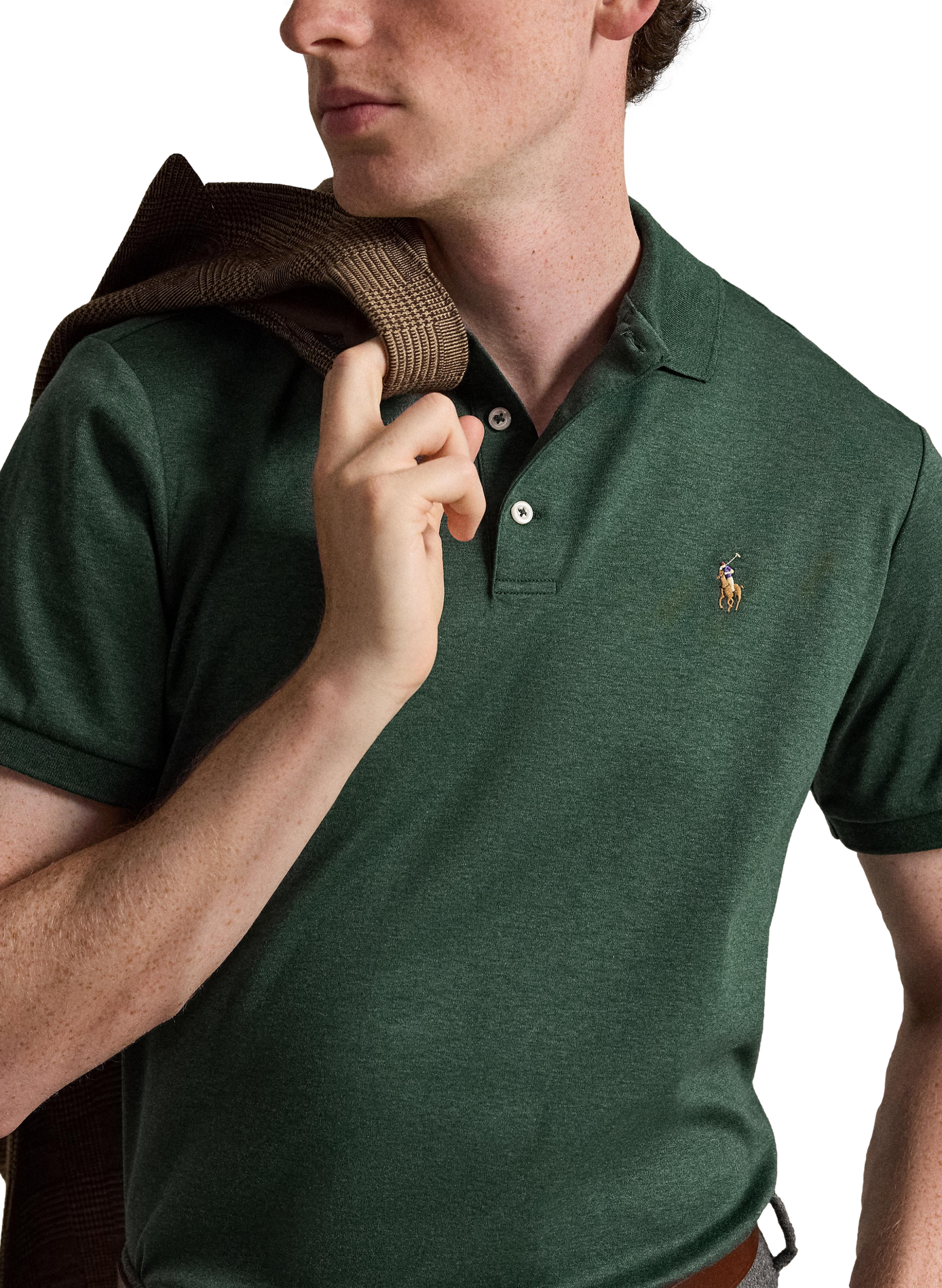Polo droit en piqué de coton | Vert POLO RALPH LAUREN Homme