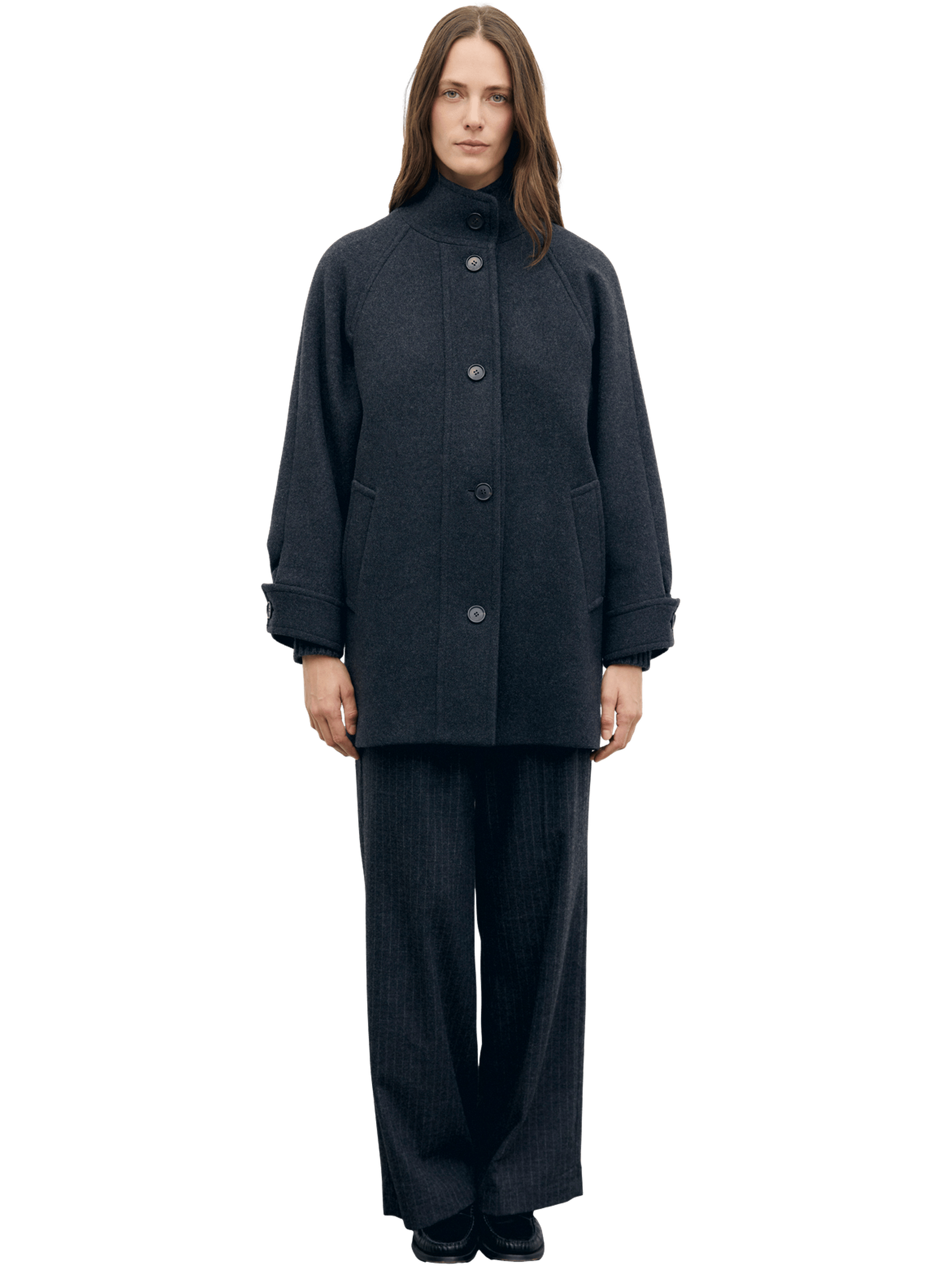 Manteau droit à col montant - avry GERARD DAREL Gris