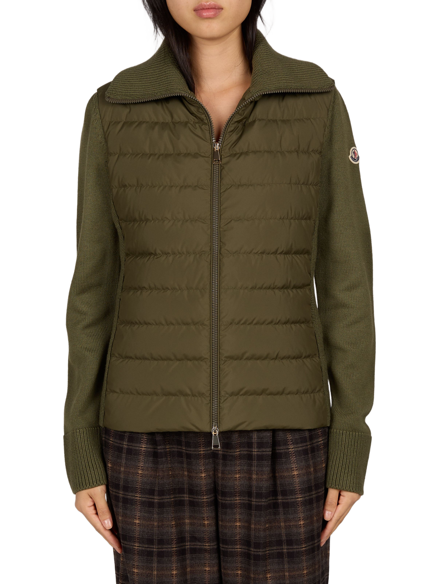 Two-material Cardigan Jacket MONCLER Green