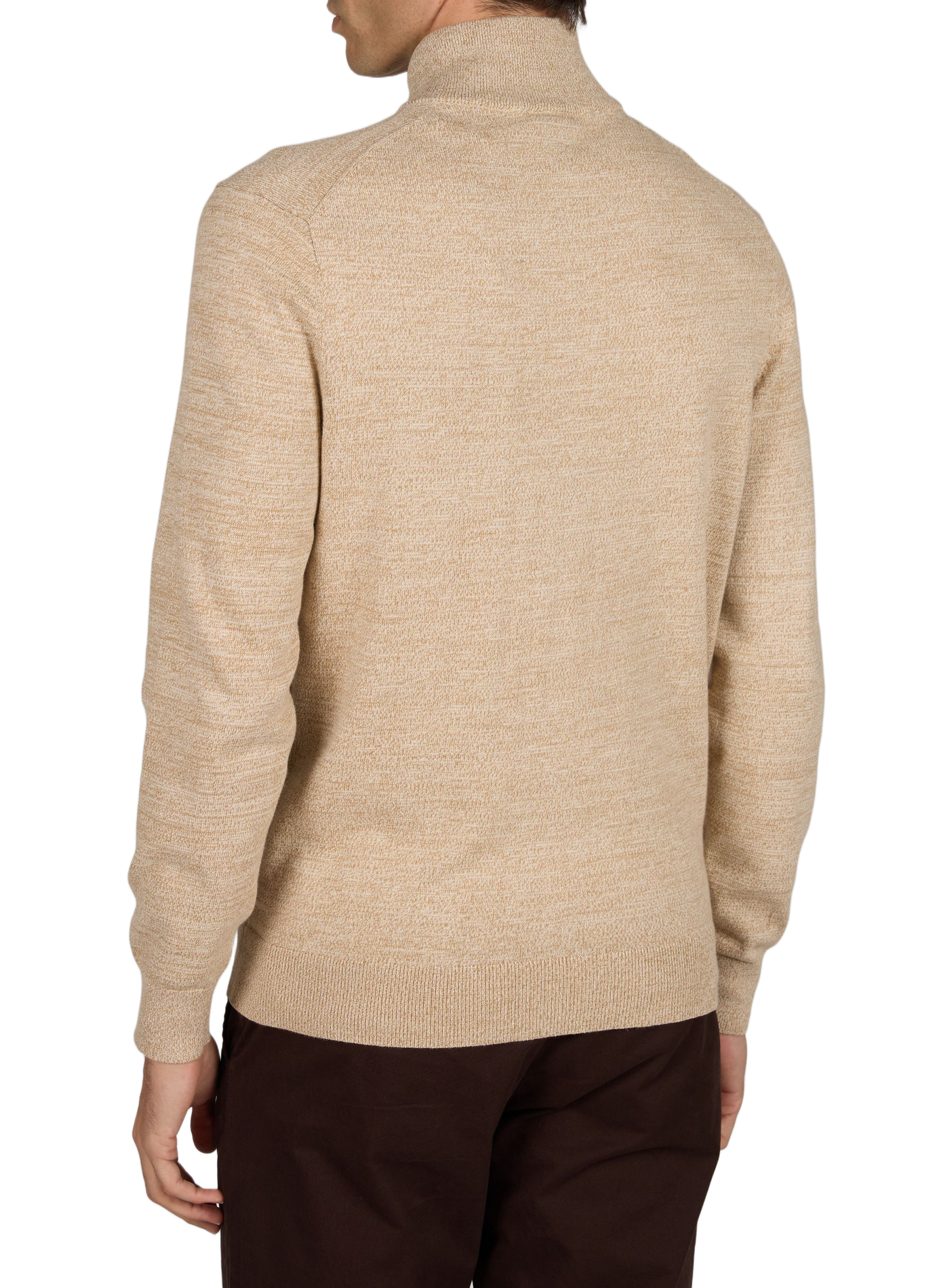 Straight cut high-neck cotton sweater | Beige TIMBERLAND Men