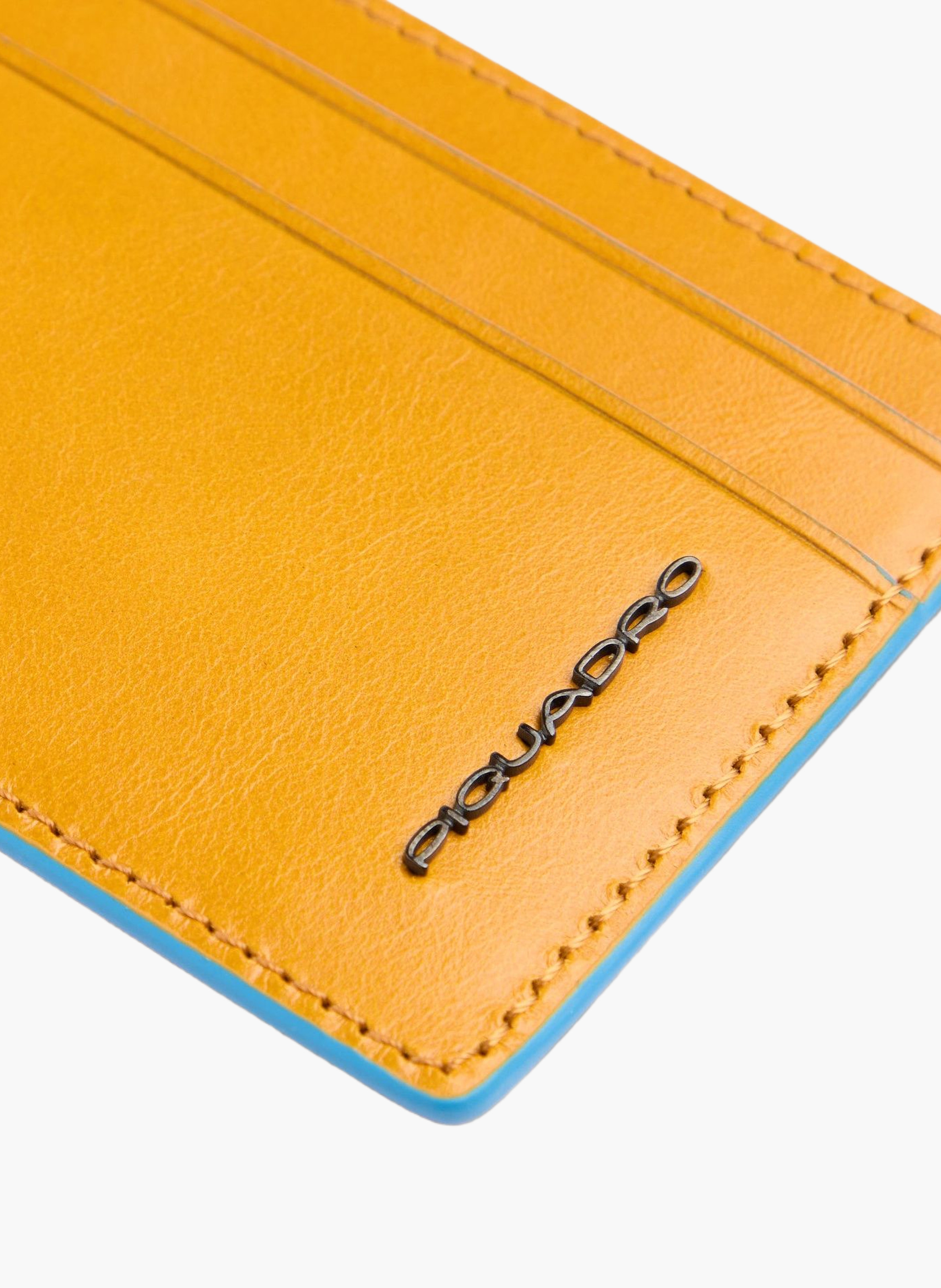 Slim leather card holder, 4 slots, rfid-blocking PIQUADRO Yellow