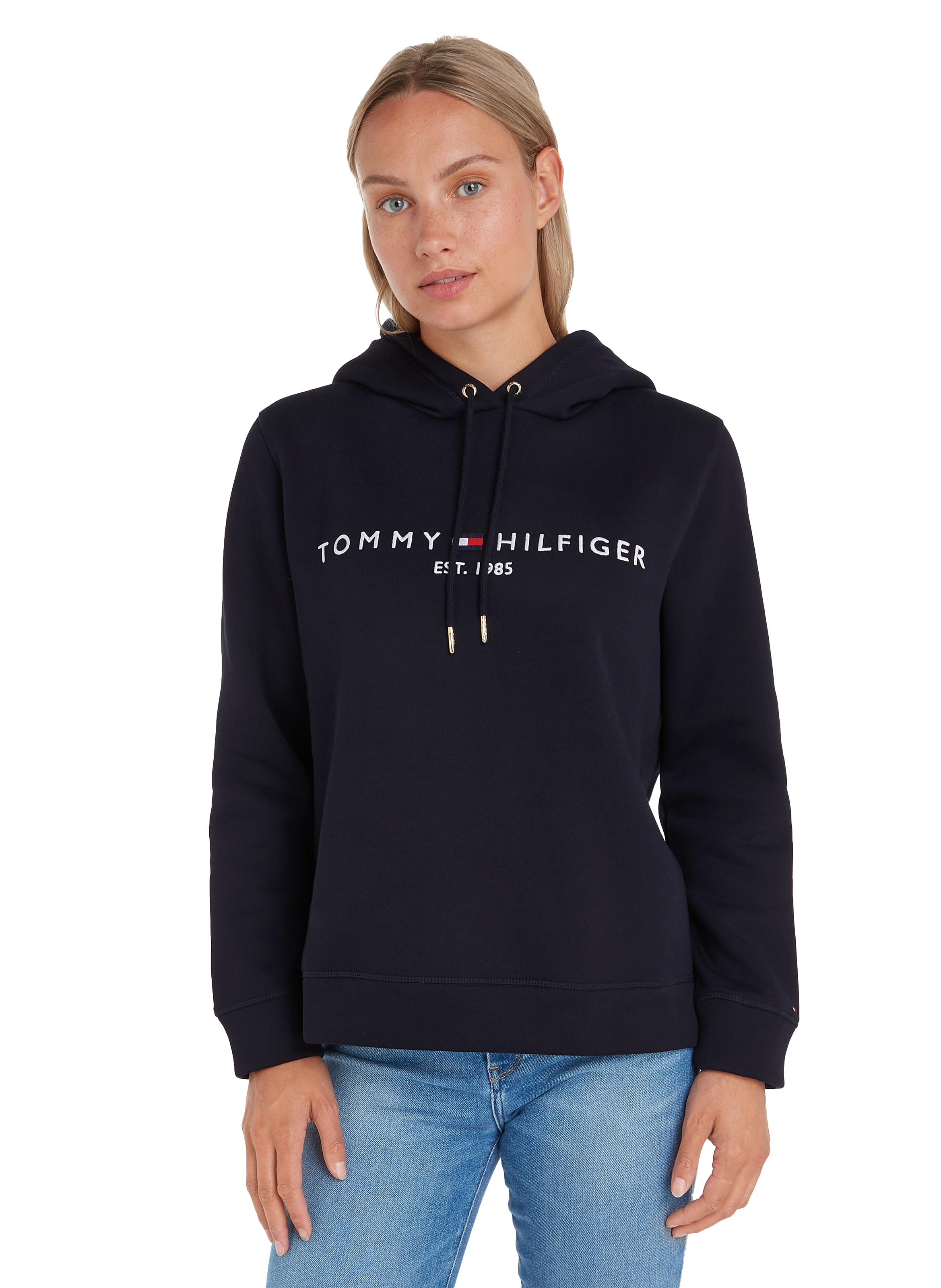 TOMMY HILFIGER Hoodie en coton Bleu