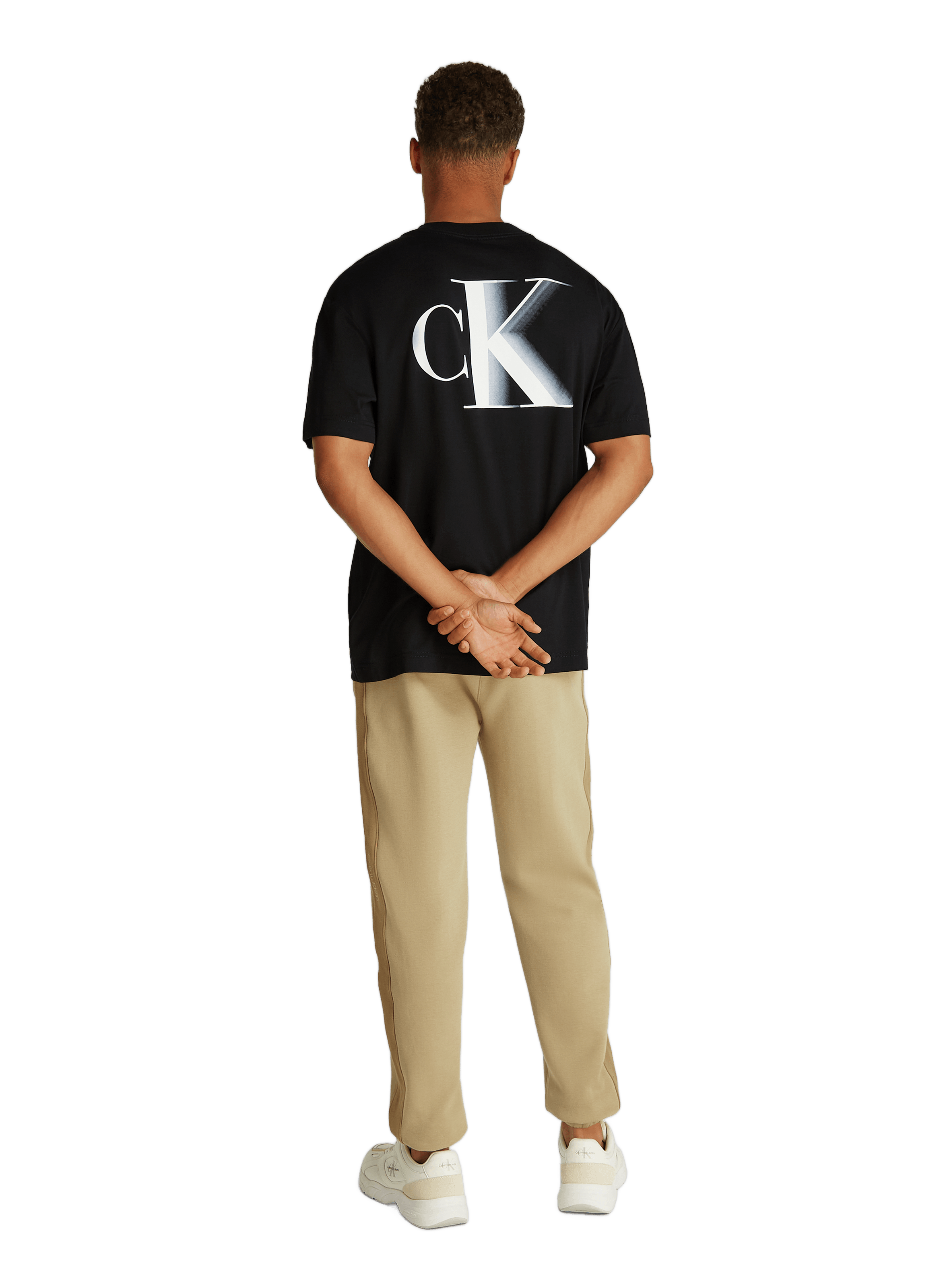 T-shirt droit imprimé en coton  CALVIN KLEIN Noir