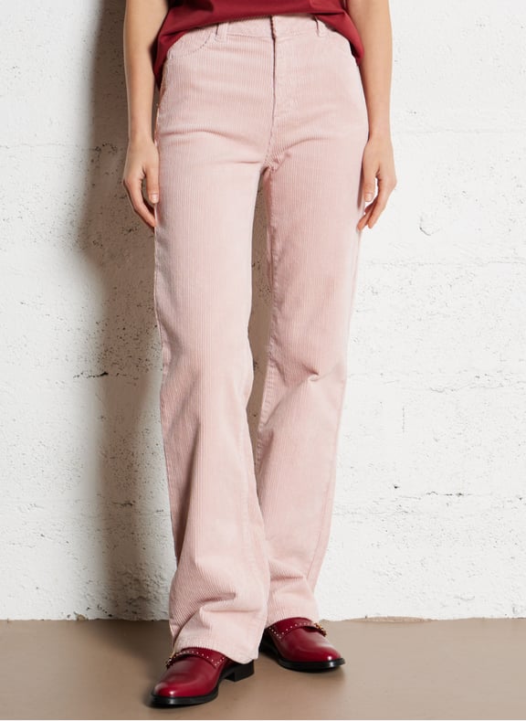 Pantalon droit côtelé en coton mélangé fidji Rose by MAISON 123 MAISON 123 Pantalon droit côtelé en coton mélangé fidji Rose
